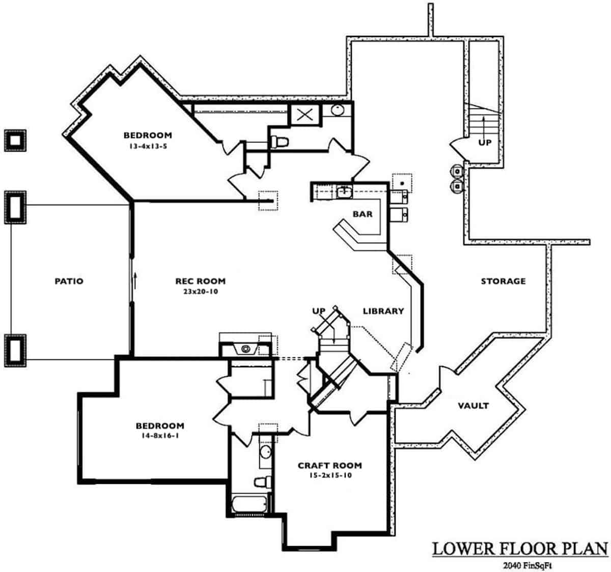 Basement of Craftsman Plan #161-1049