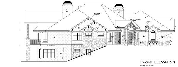 Home Plan Front Elevation of this 4-Bedroom,4936 Sq Ft Plan -161-1049