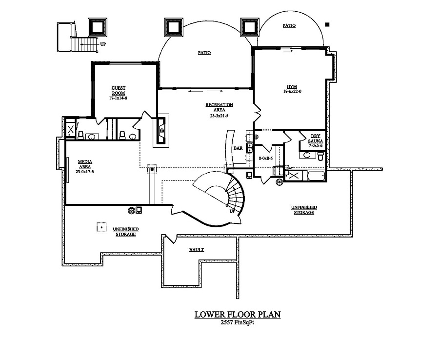 Floor Plan Basement of Texas Style Plan #161-1053