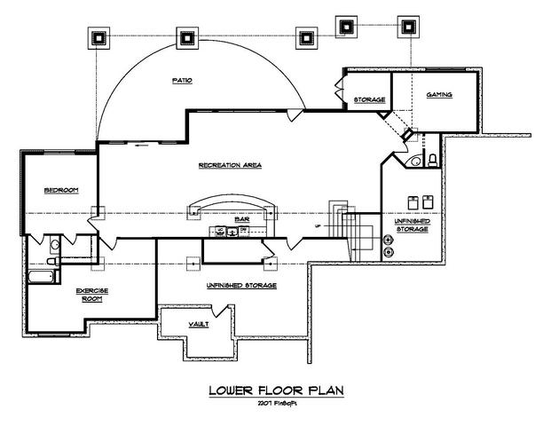 Floor Plan Basement of Luxury Plan #161-1054