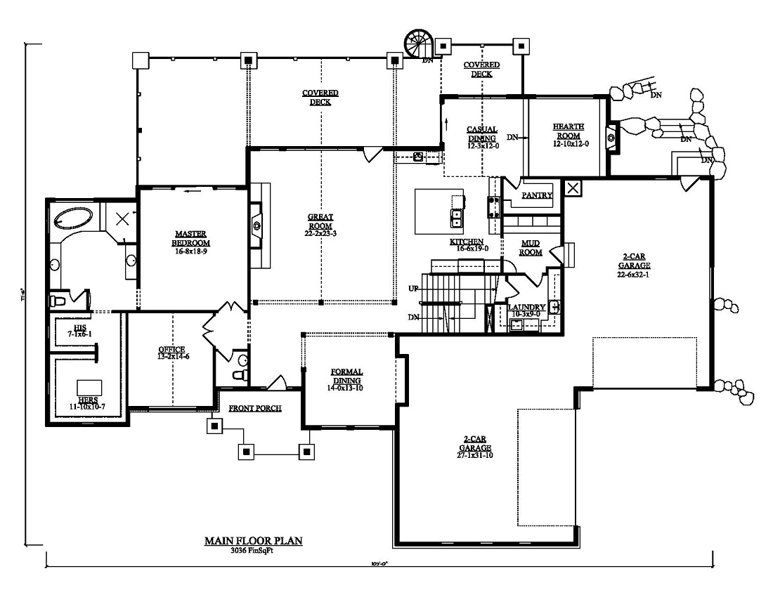 Floor Plan First Story of Luxury Plan #161-1054