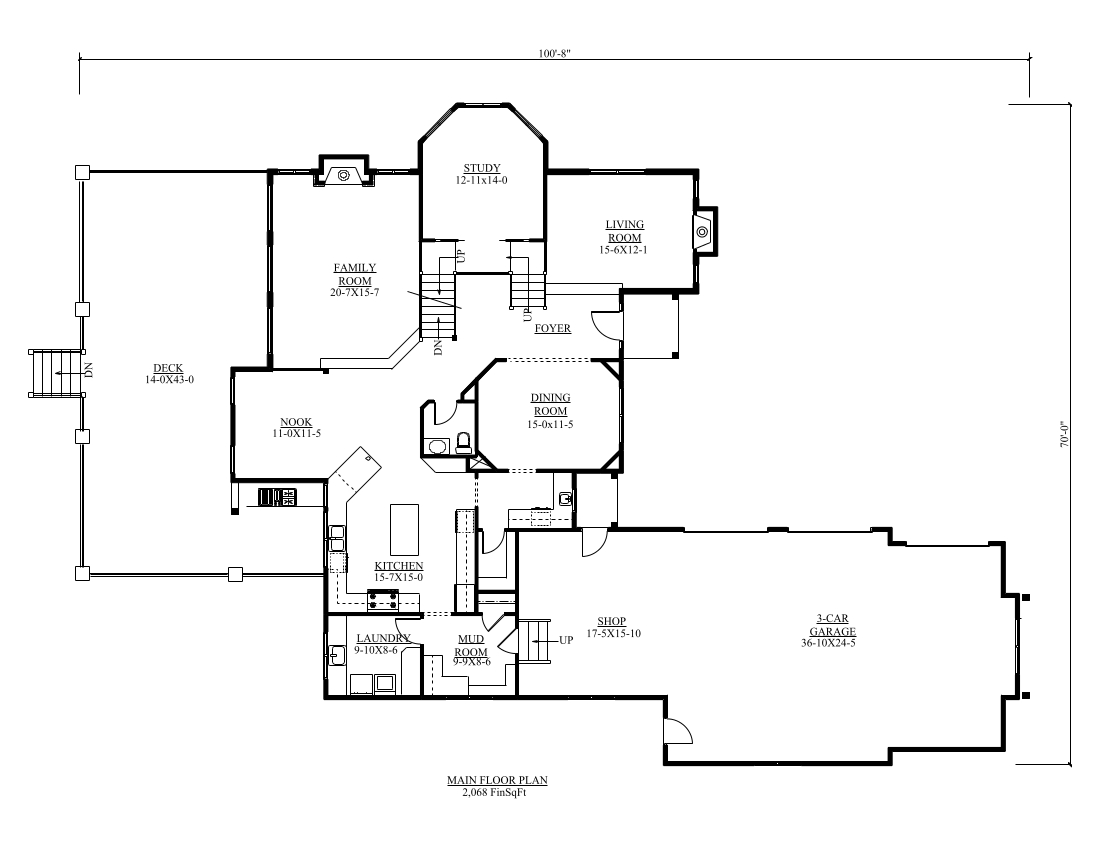 Floor Plan First Story of French Plan #161-1056