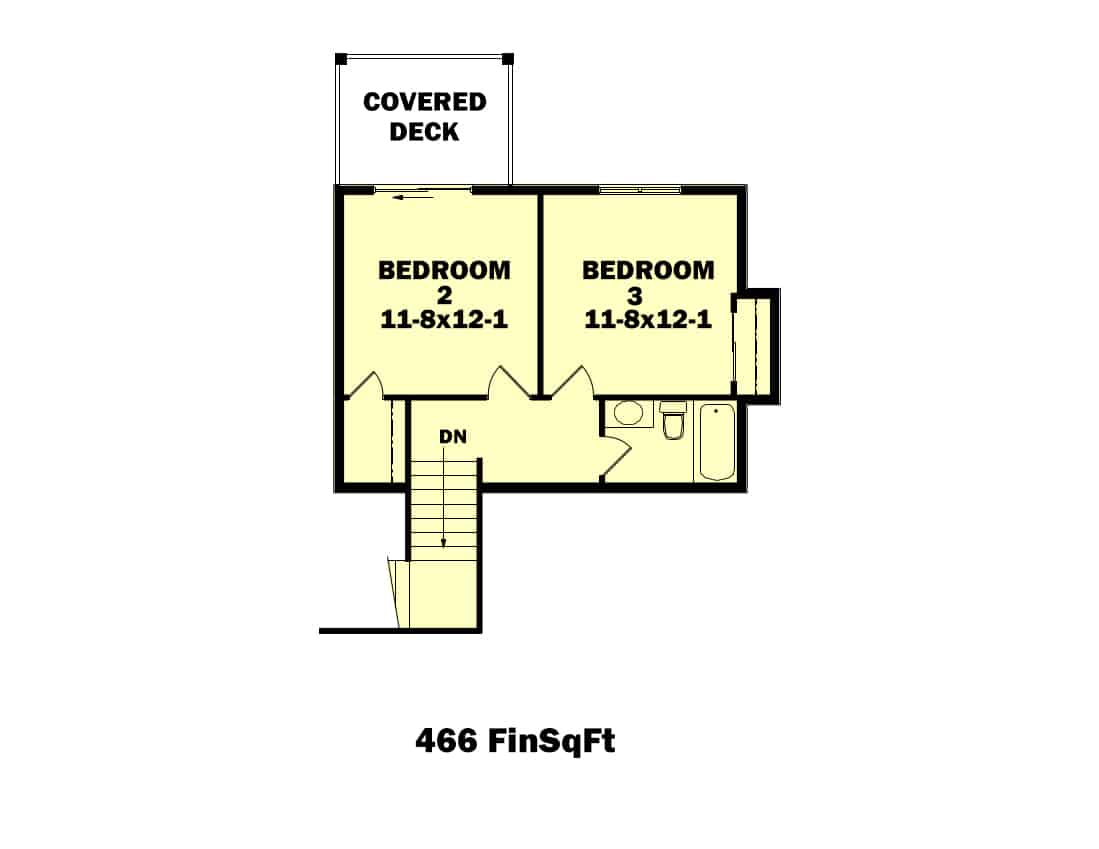 Floor Plan Upper Level of Craftsman Plan #161-1059