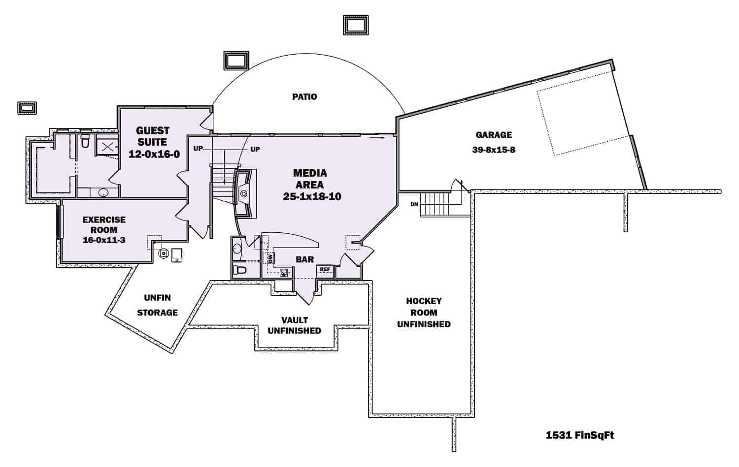 Floor Plan Basement of Luxury Plan #161-1066