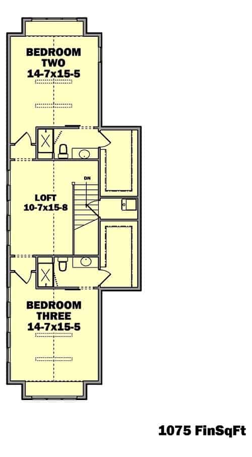 Floor Plan Second Story of Luxury Plan #161-1066