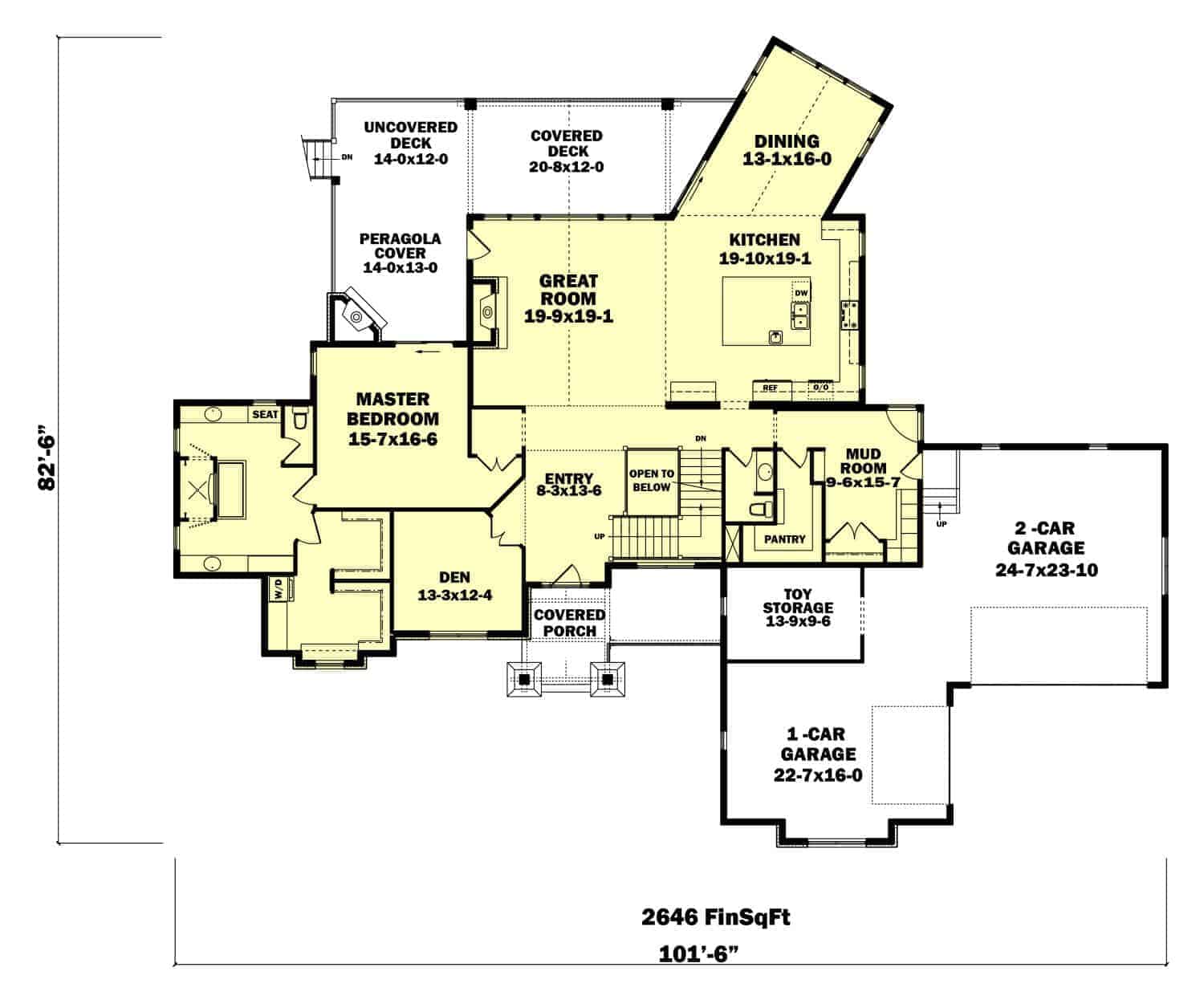 Main Level of Luxury Plan #161-1067