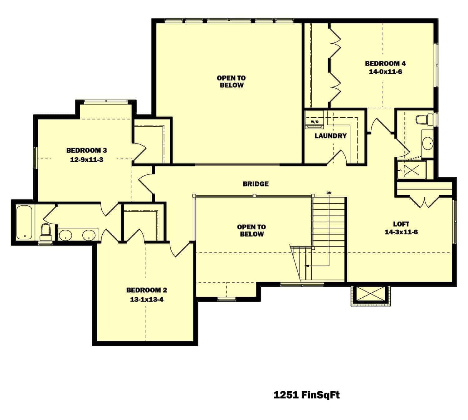 Upper Level of Luxury Plan #161-1067