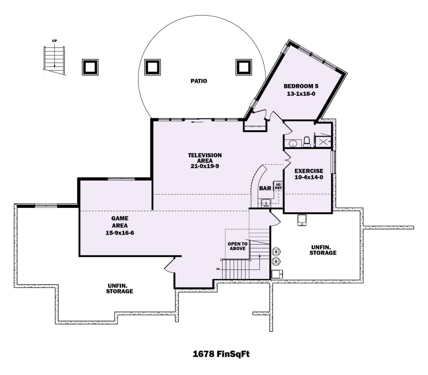 Basement of Luxury Plan #161-1067