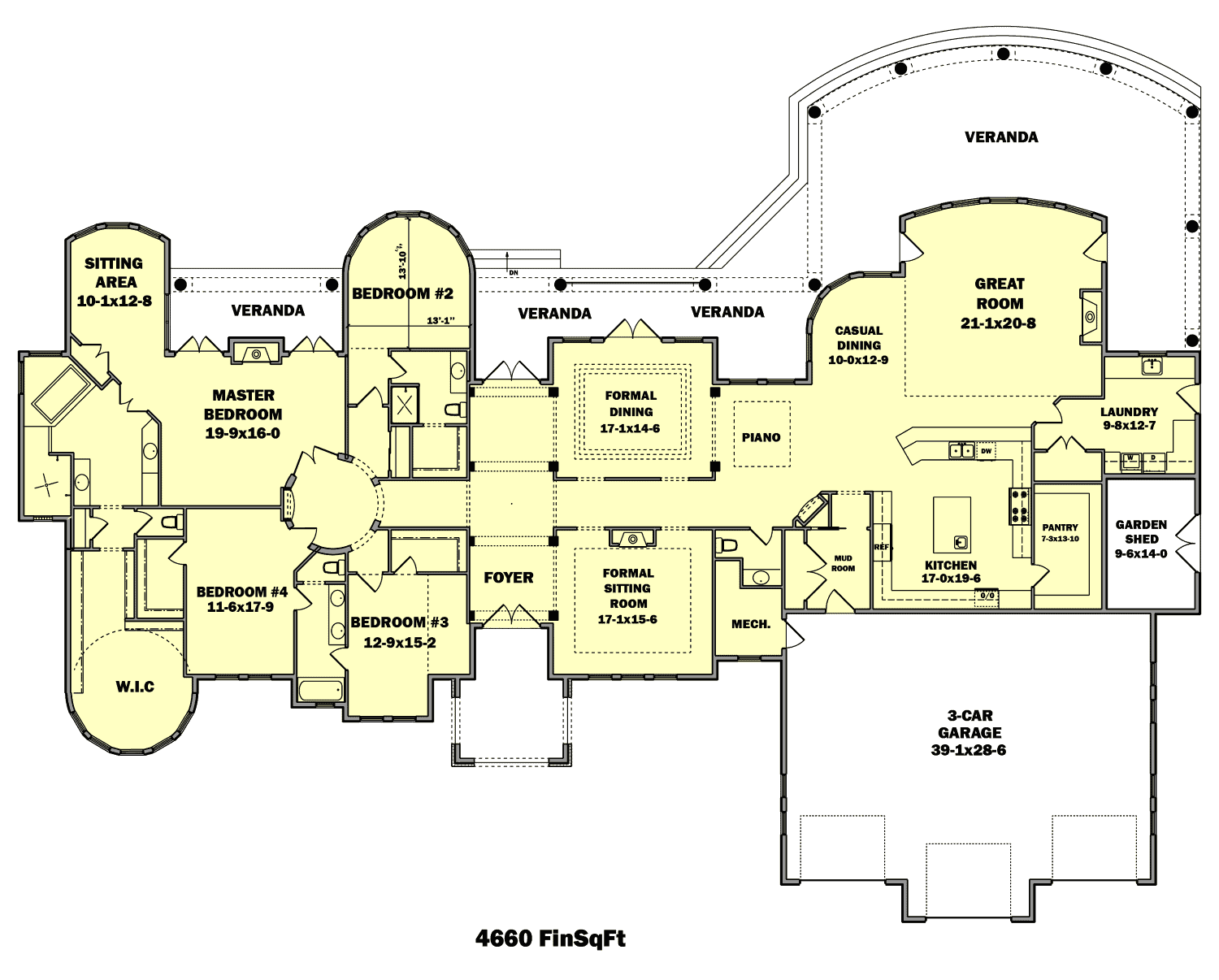 Floor Plan First Story of Luxury Plan #161-1069