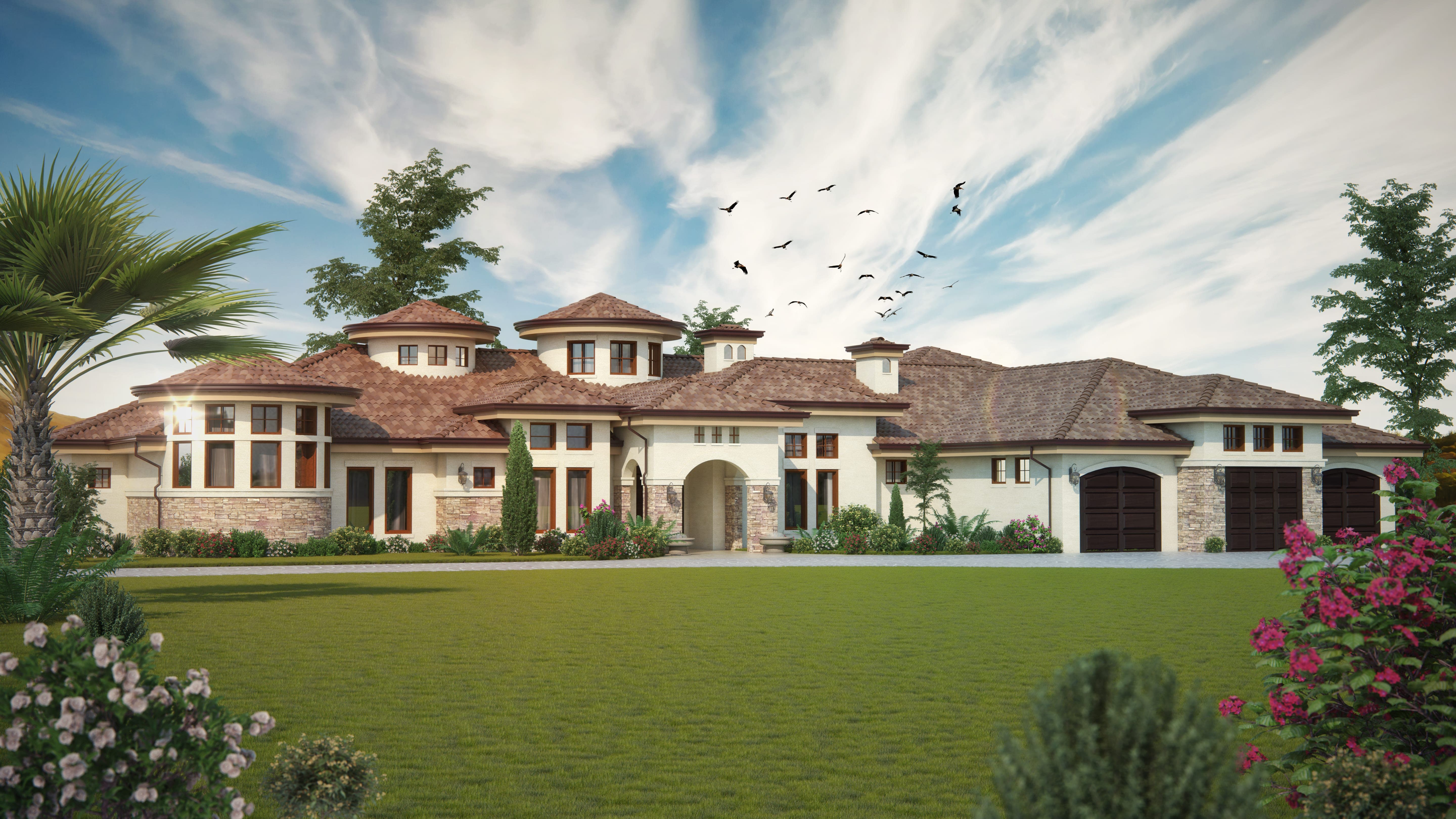 Luxury home (ThePlanCollection: Plan #161-1069)
