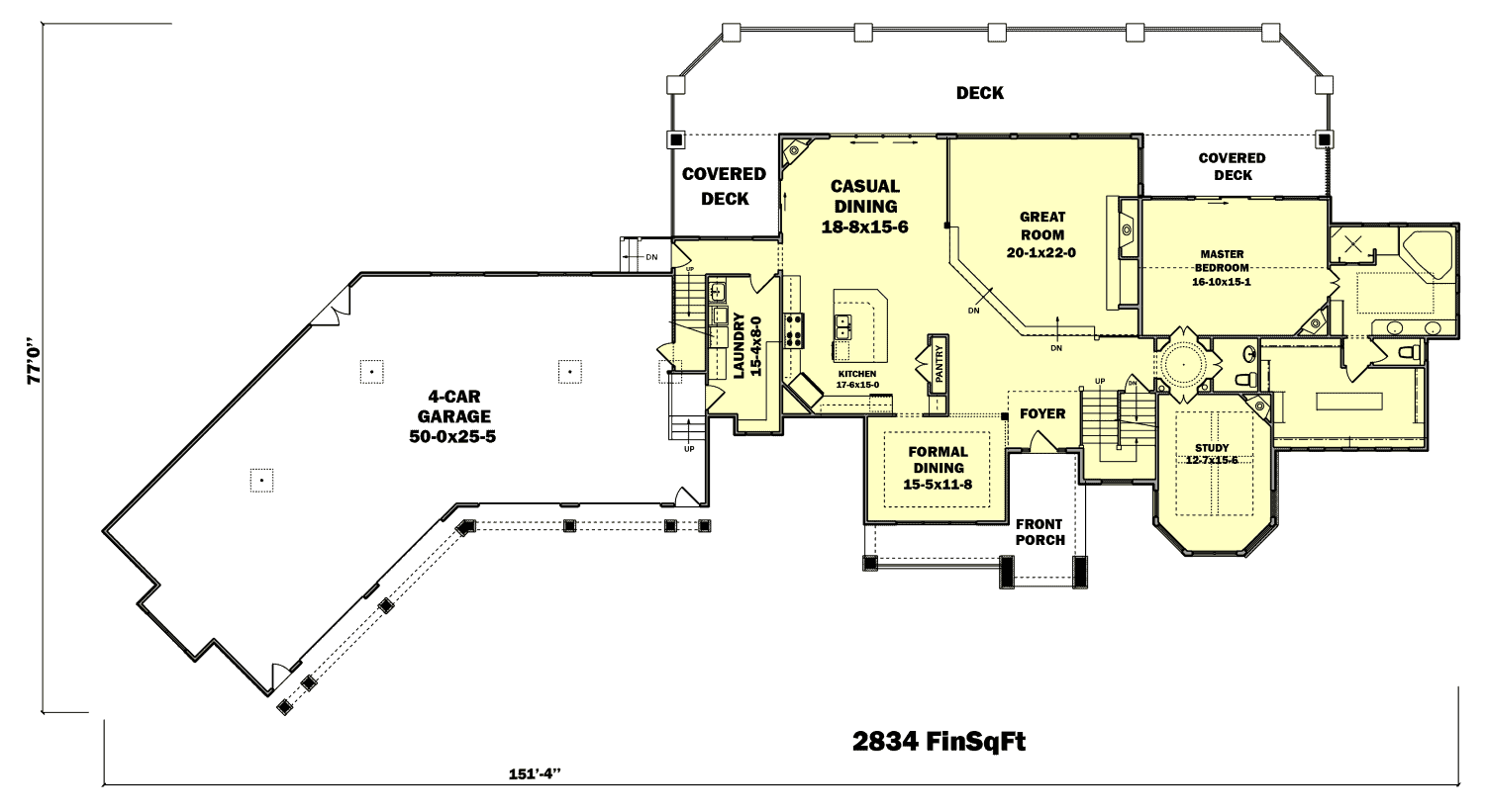 Main Level of Luxury Plan #161-1070