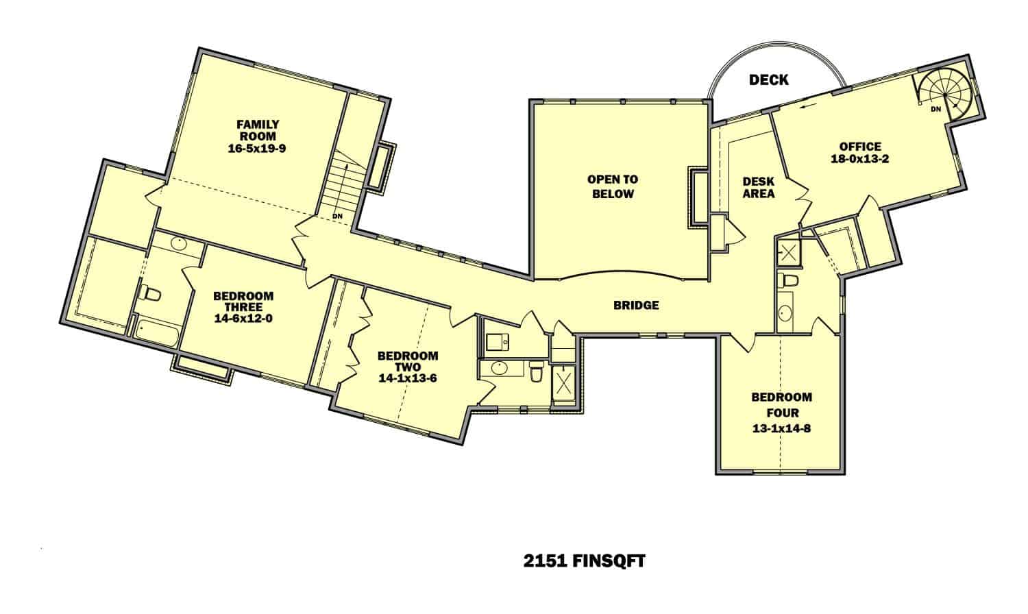 Floor Plan Second Story of Luxury Plan #161-1071