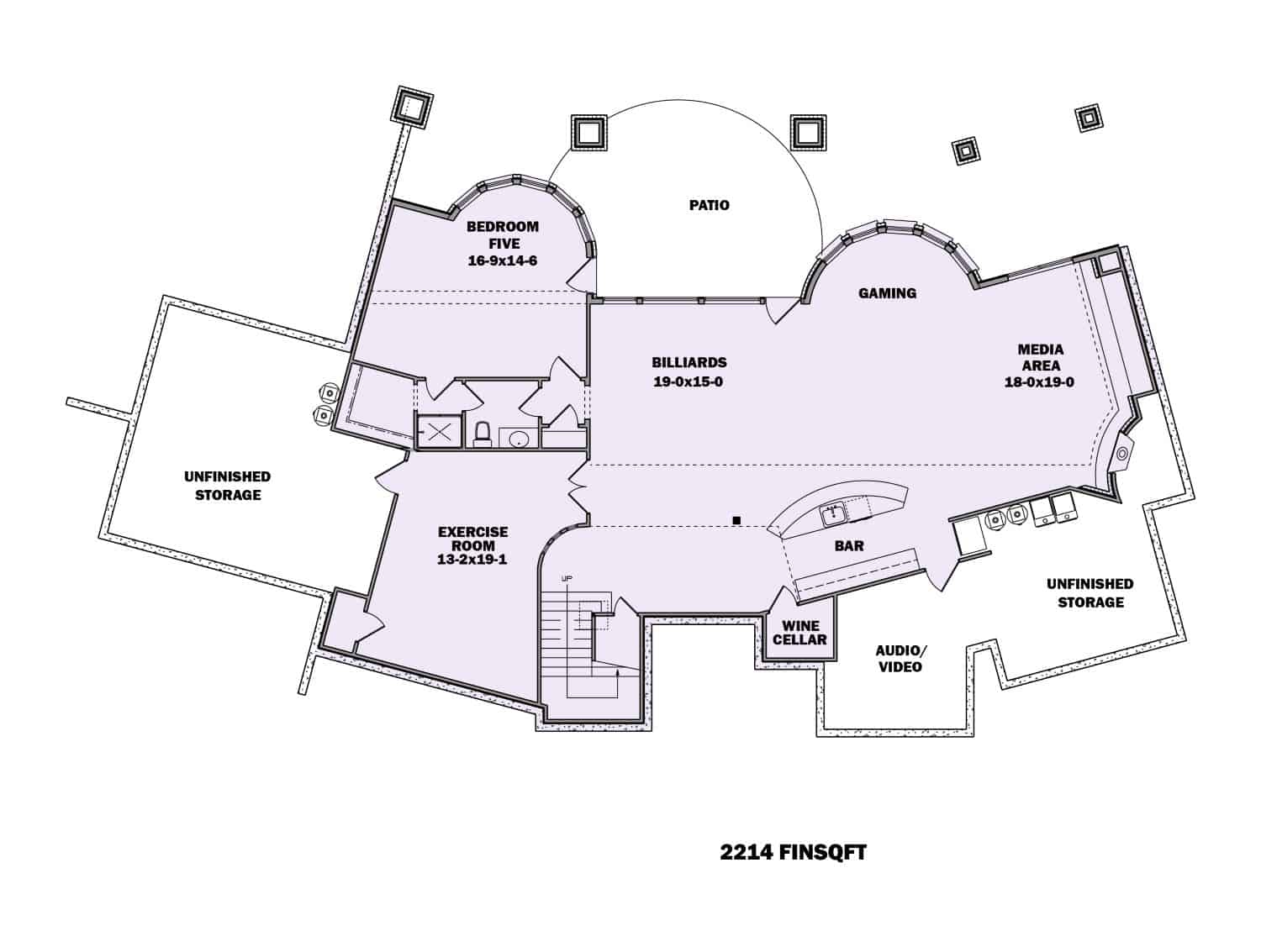 Basement of Luxury Plan #161-1071