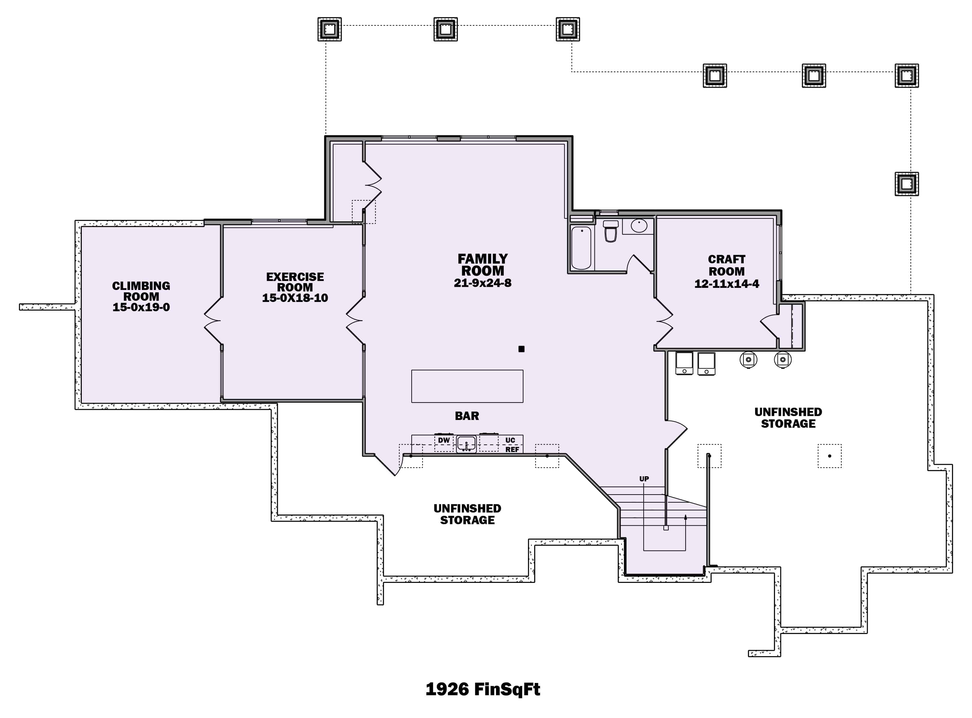 Floor Plan Basement of Luxury Plan #161-1075