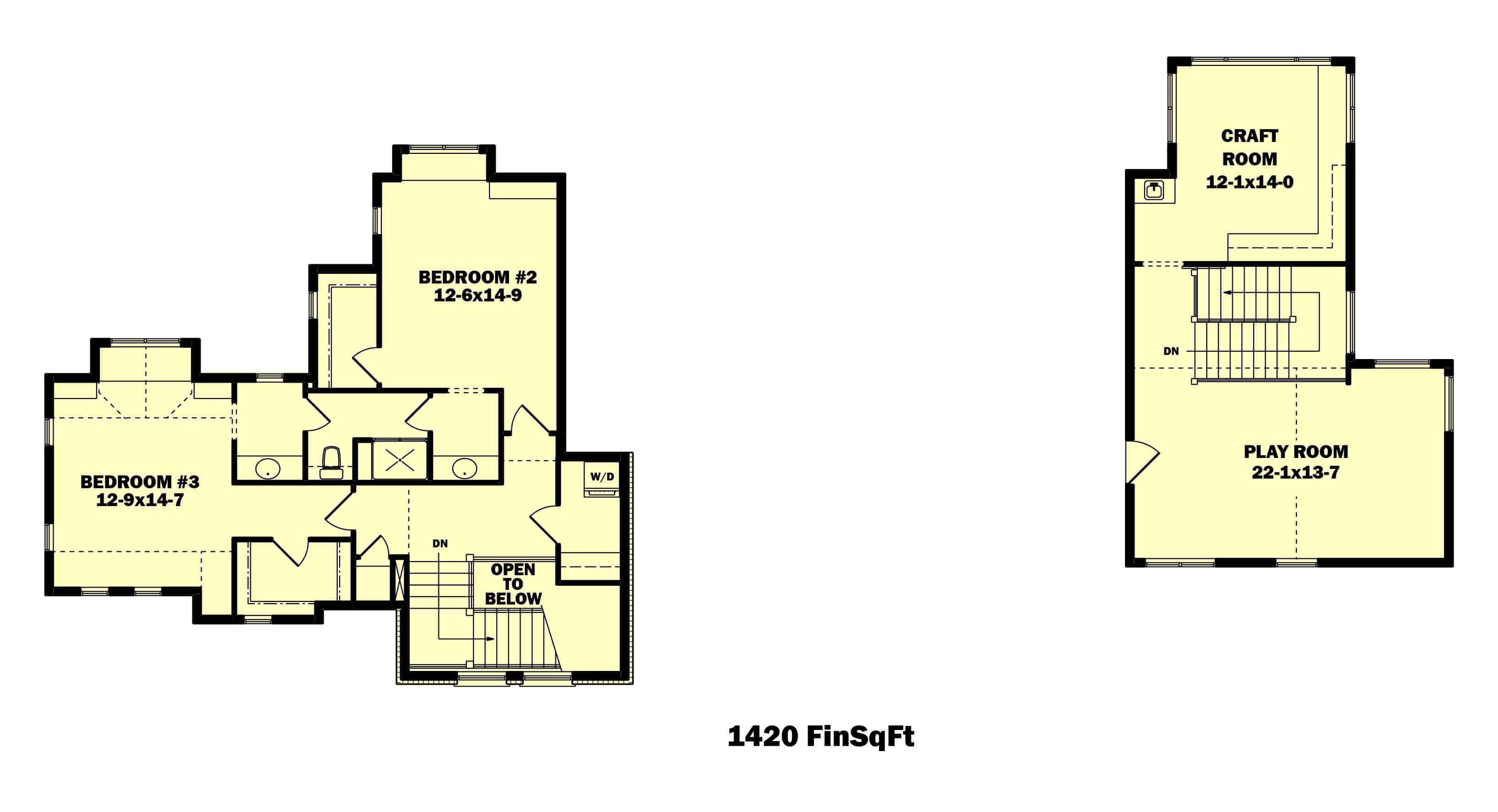 Floor Plan Second Story of Luxury Plan #161-1076