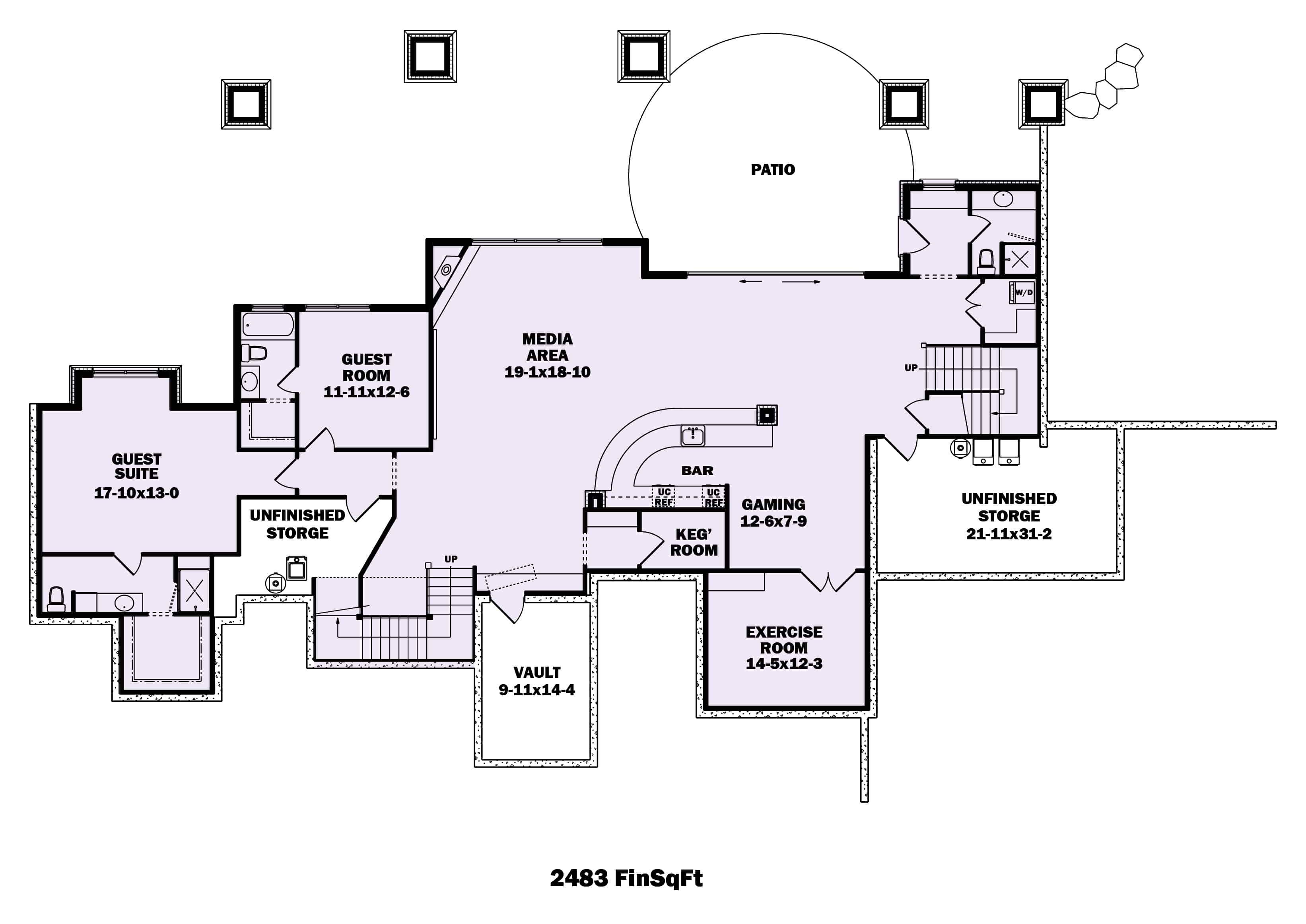 Floor Plan Basement of Luxury Plan #161-1076