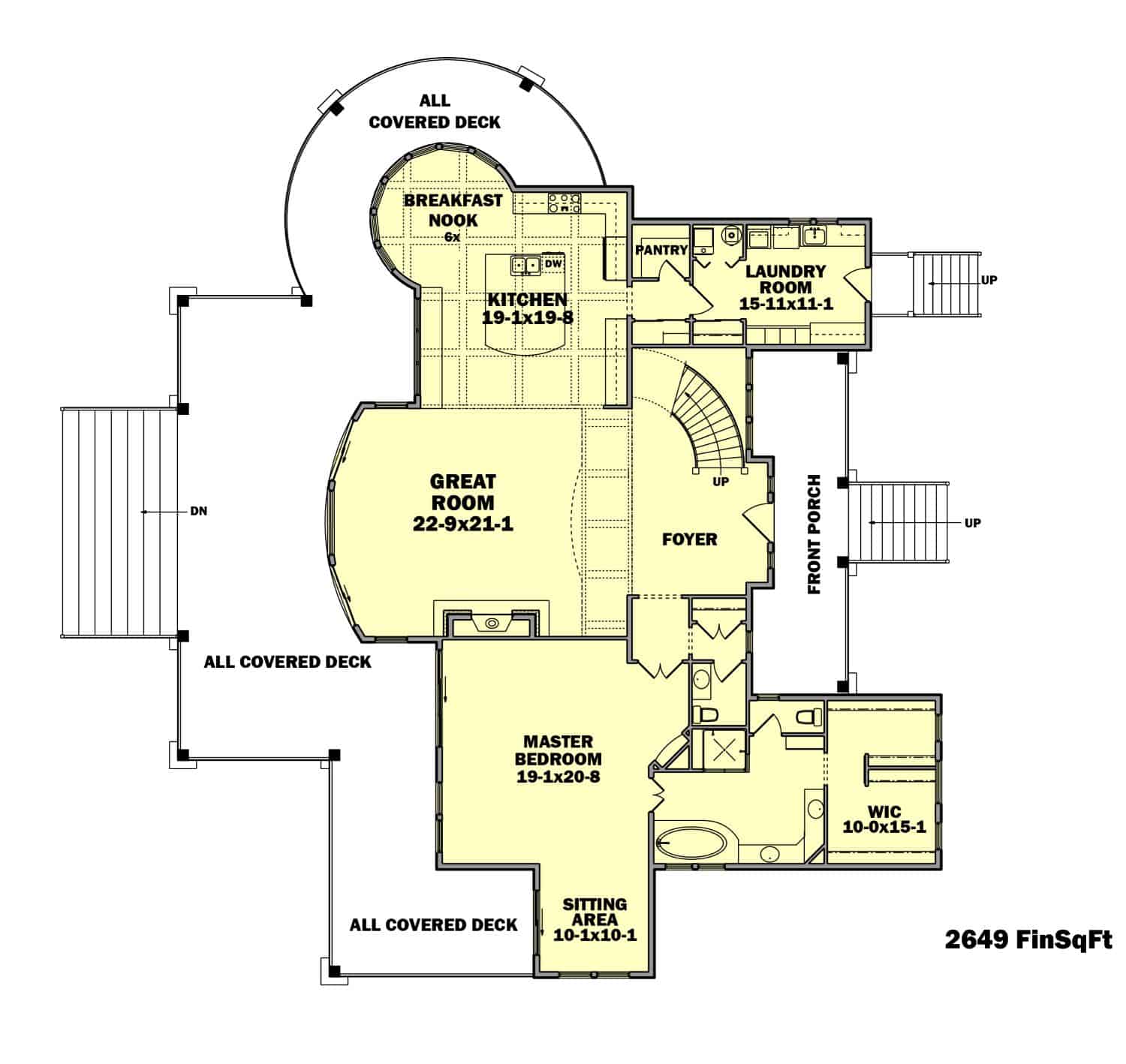 Floor Plan First Story of Craftsman Plan #161-1079