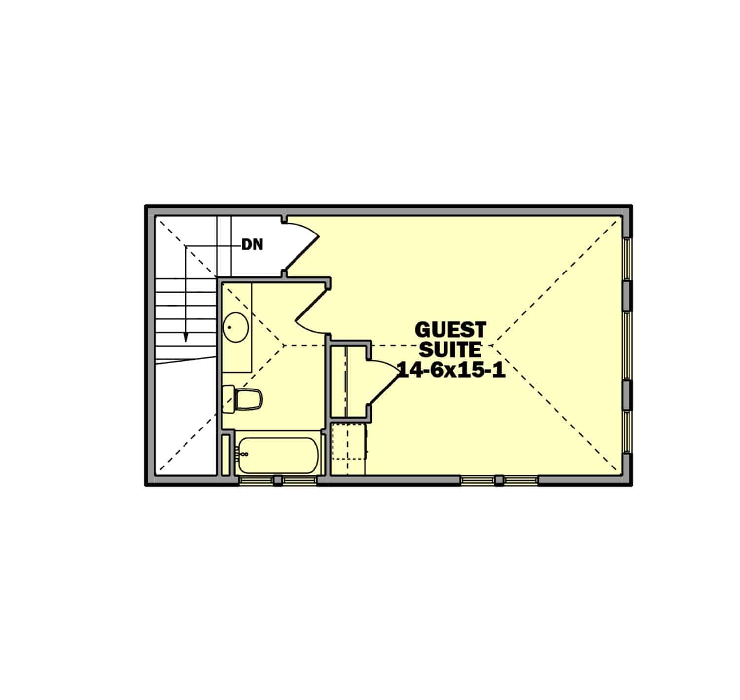 Garage Upper Level of Craftsman Plan #161-1079