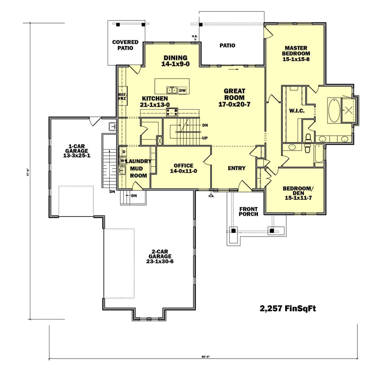 Floor Plan First Story of Cottage Plan #161-1080