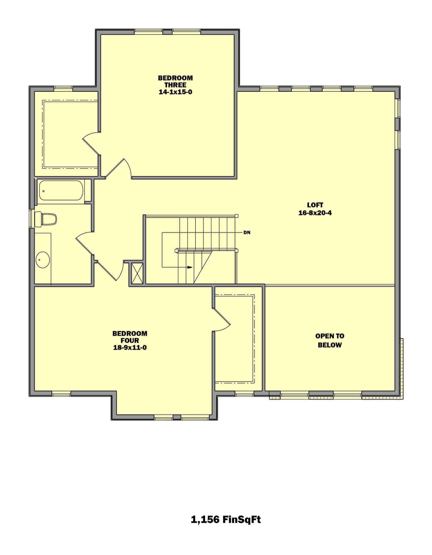 Floor Plan Second Story of Cottage Plan #161-1080