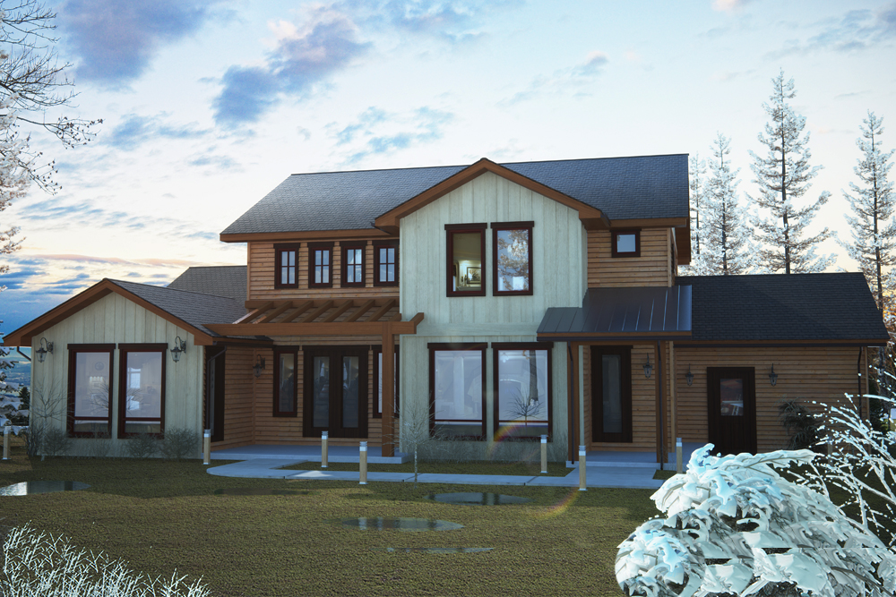 Front View of this 4-Bedroom, 3413 Sq Ft Plan - 161-1080