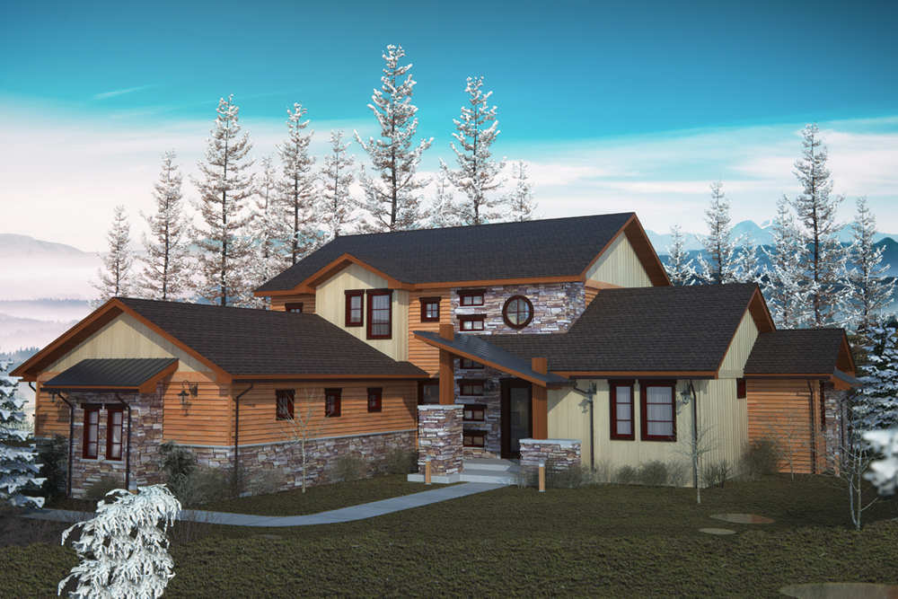 Front elevation of Cottage home (ThePlanCollection: House Plan #161-1080)