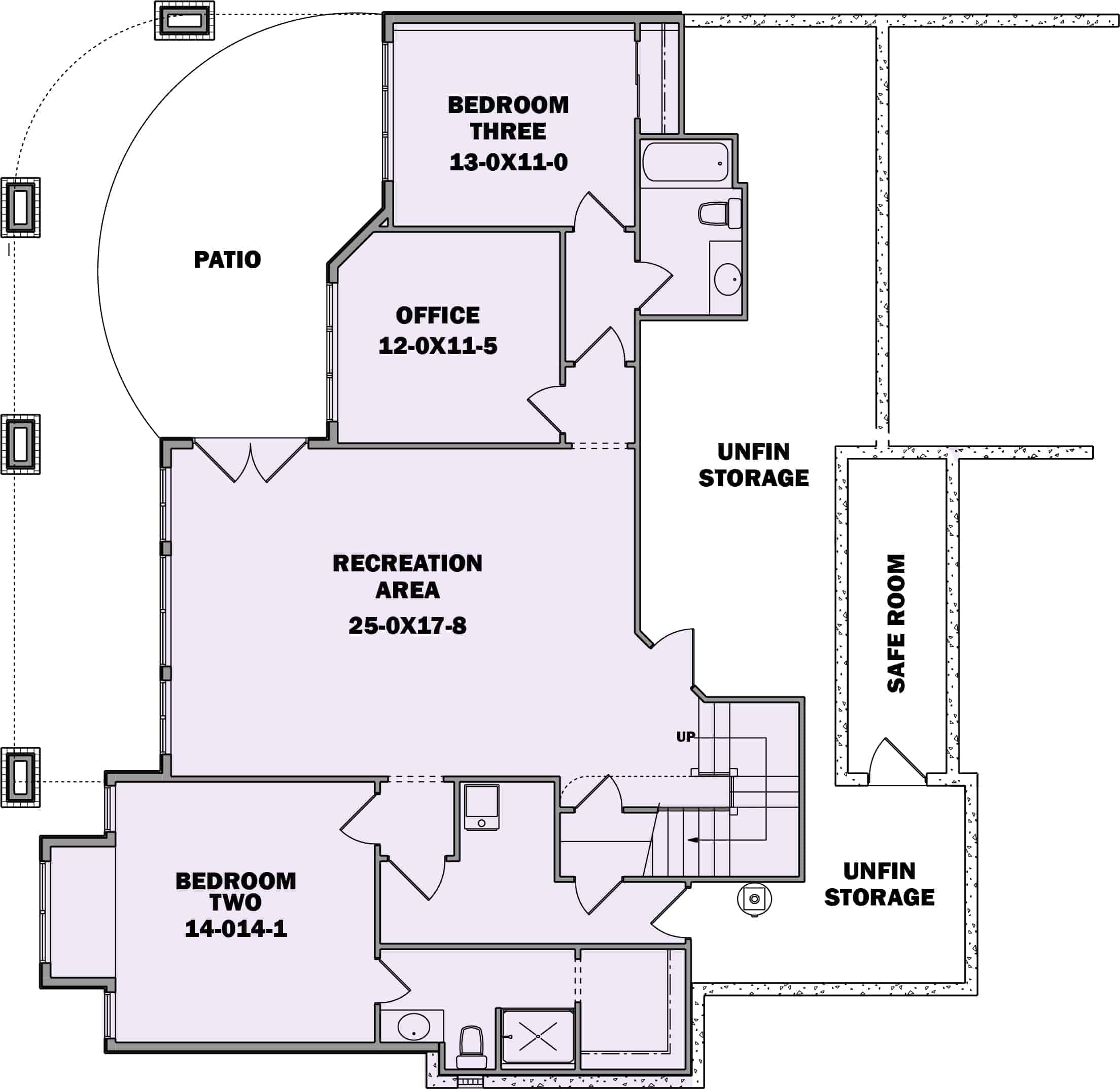 Floor Plan Basement of Craftsman Plan #161-1081