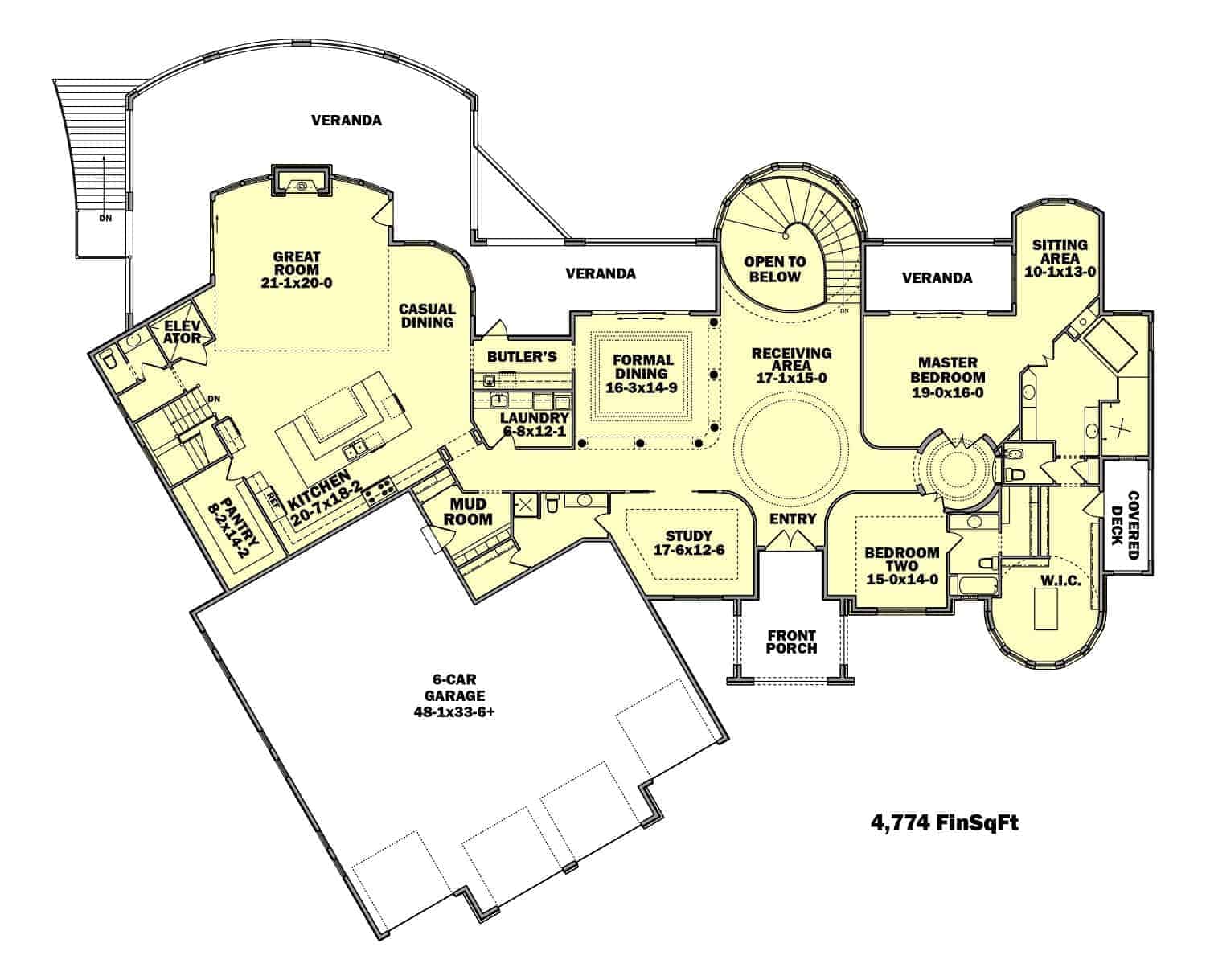 Main Level of Tudor Plan #161-1082