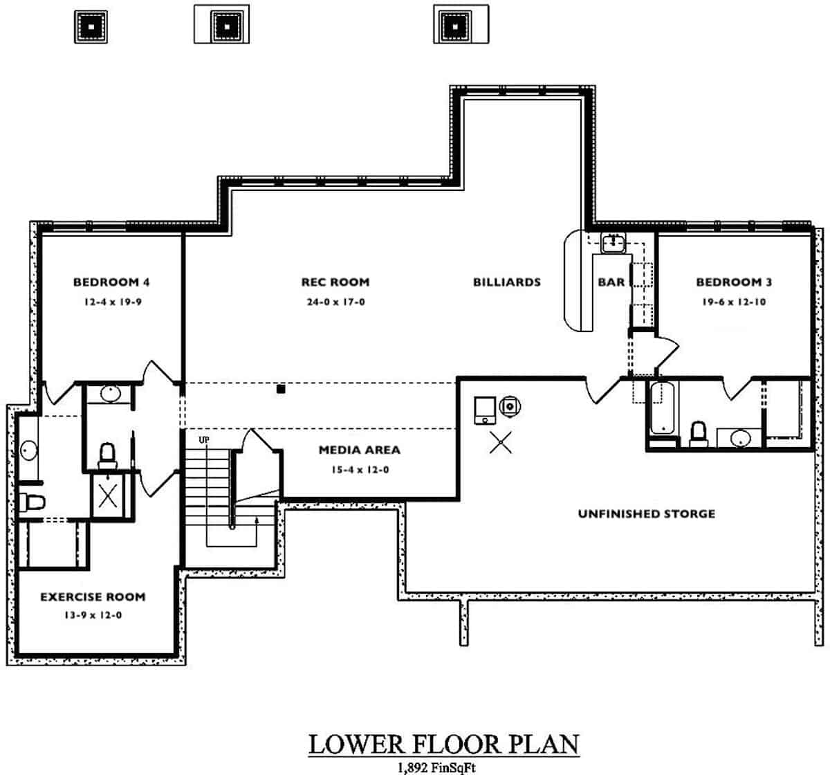 Basement of Contemporary Plan #161-1085