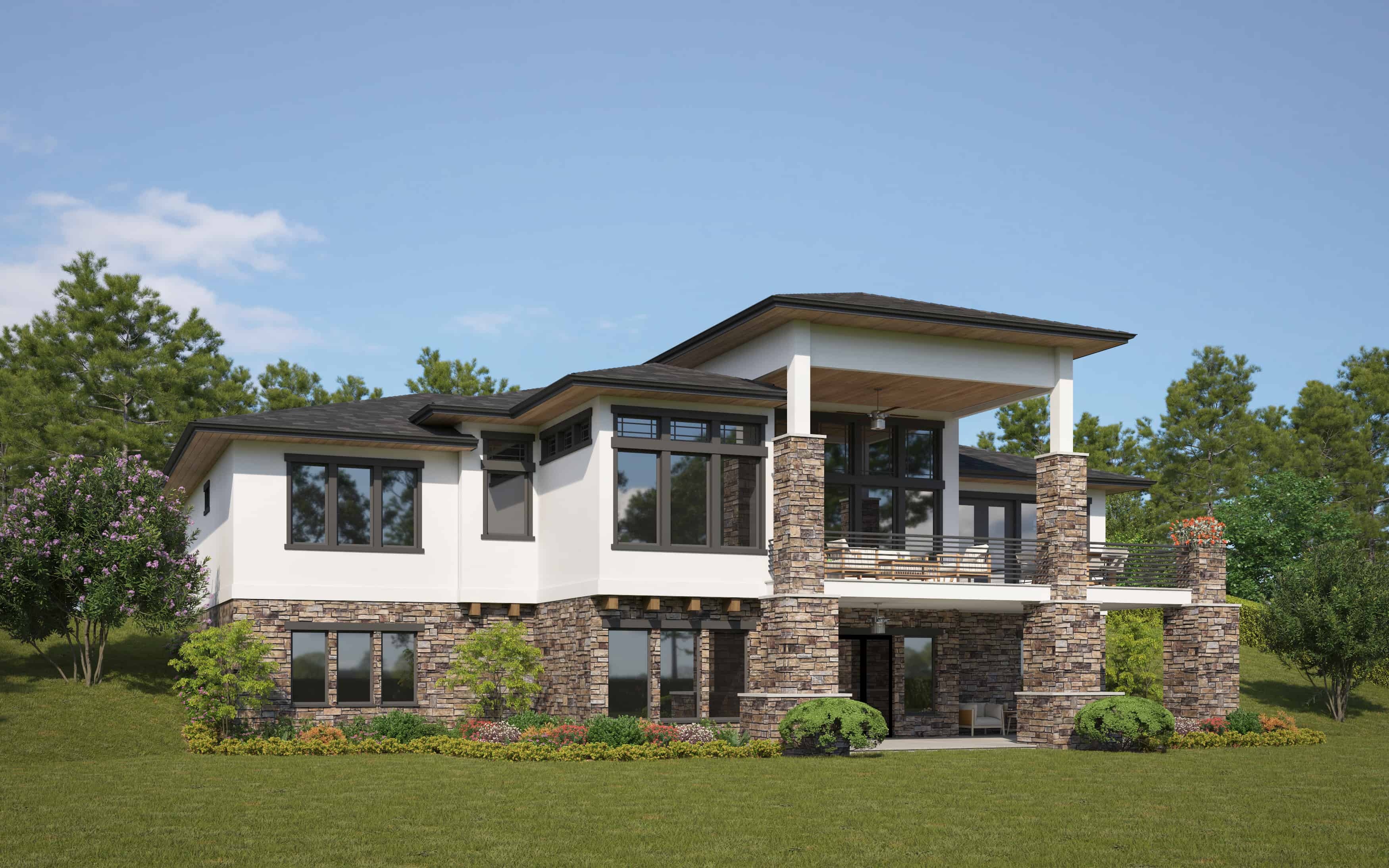 Rear View of this 4-Bedroom, 2593 Sq Ft Plan - 161-1085