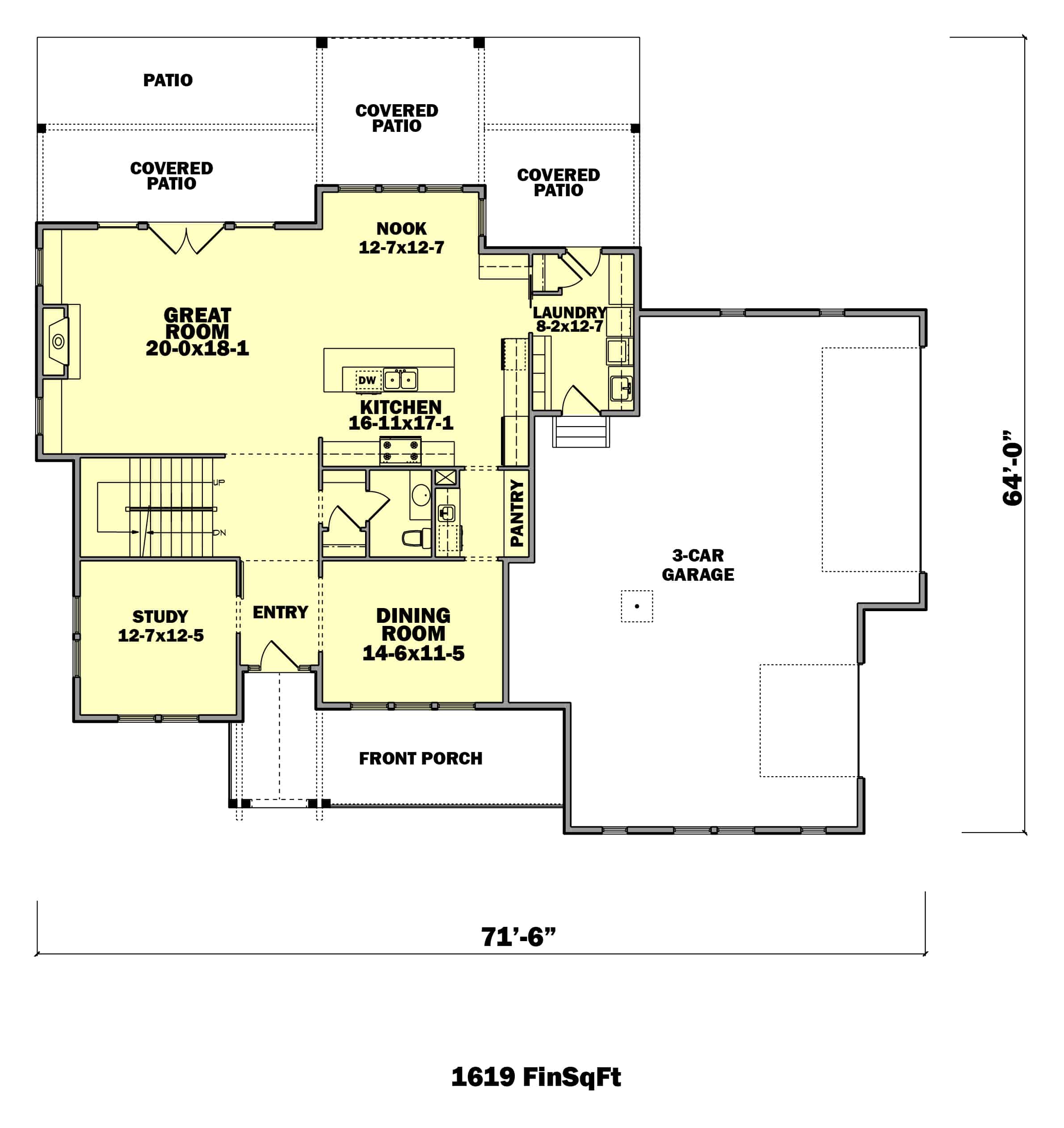 Floor Plan First Story of Transitional Plan #161-1086