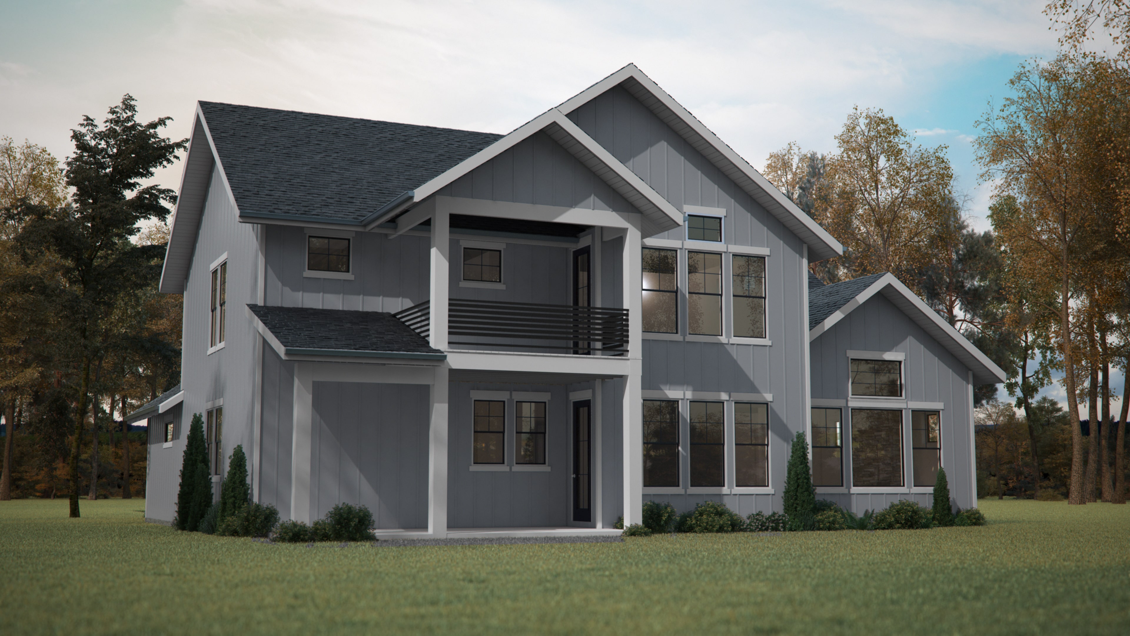 Home Plan Rear Elevation of this 4-Bedroom,2726 Sq Ft Plan -161-1087