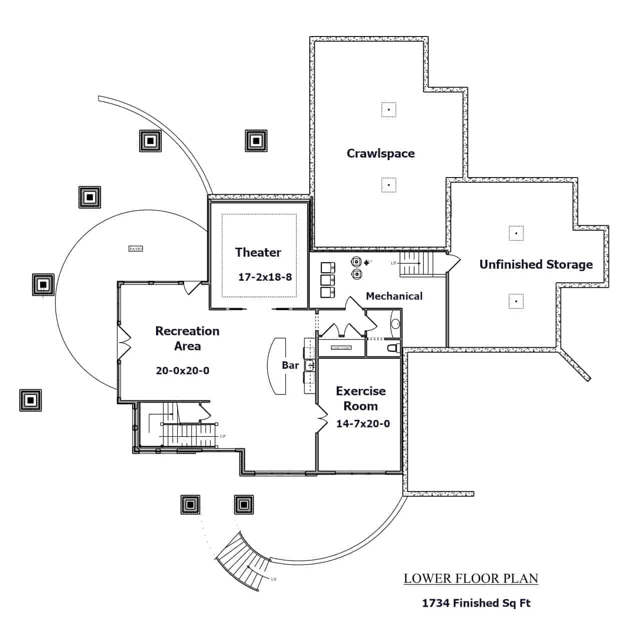 Basement of Ranch Plan #161-1088