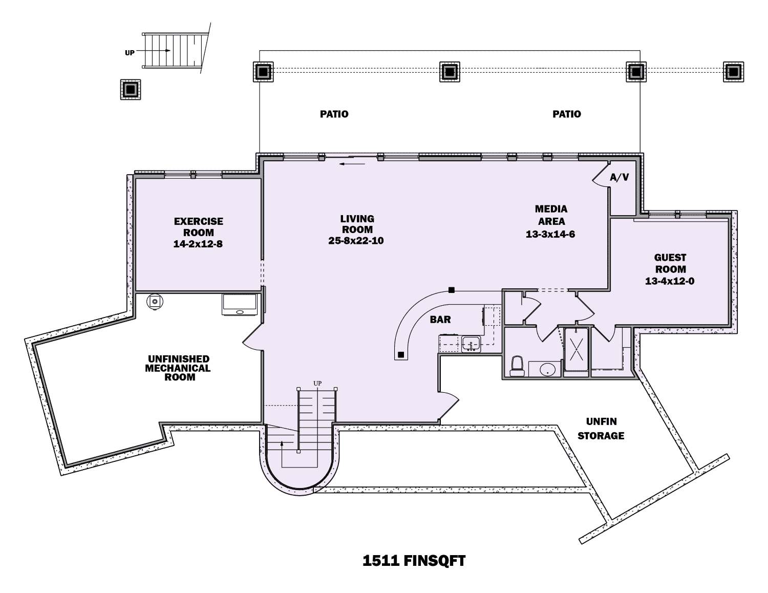 Basement of Barn Style Plan #161-1090