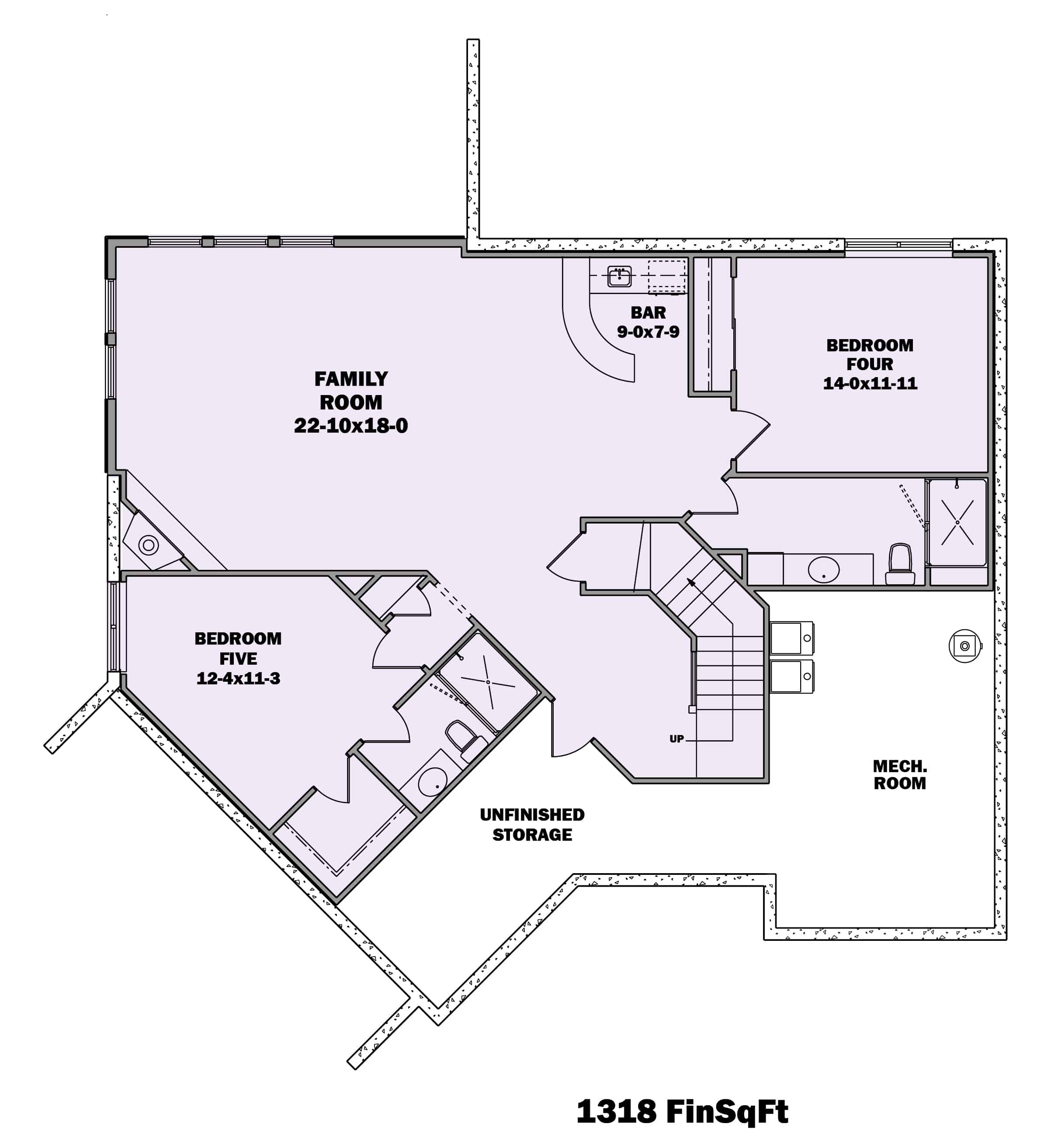 Floor Plan Basement of Contemporary Plan #161-1092