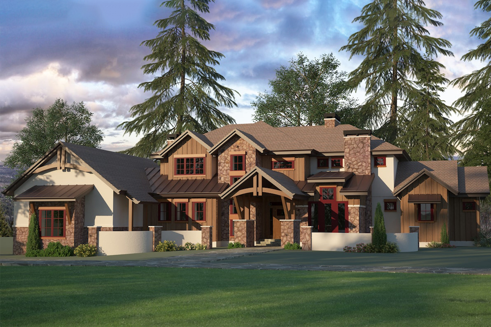 Front View of this 3-Bedroom, 3446 Sq Ft Plan - 161-1095