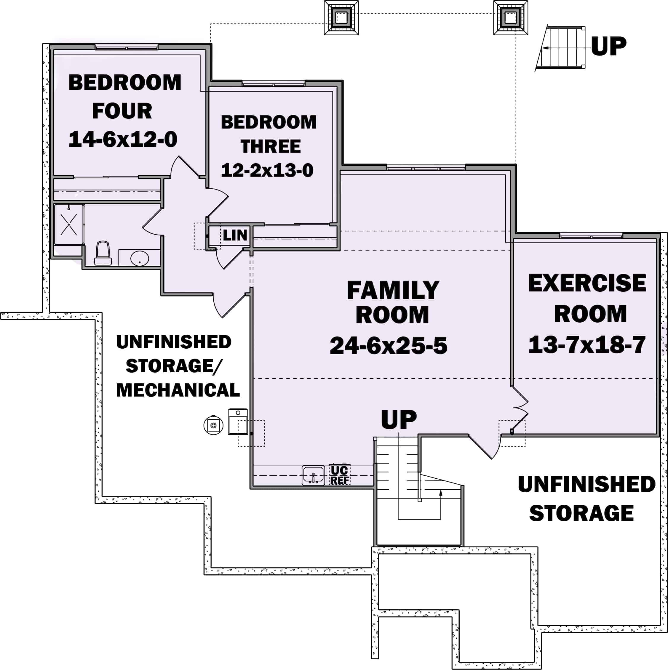 Basement of Ranch Plan #161-1097