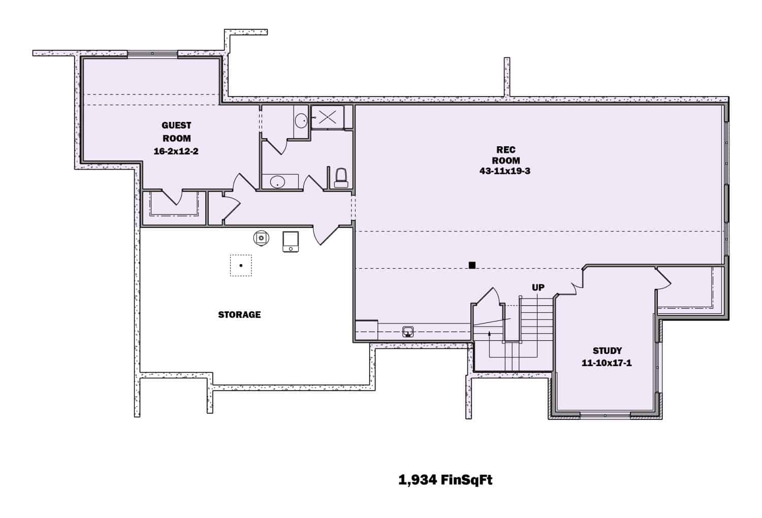 Basement of Ranch Plan #161-1100