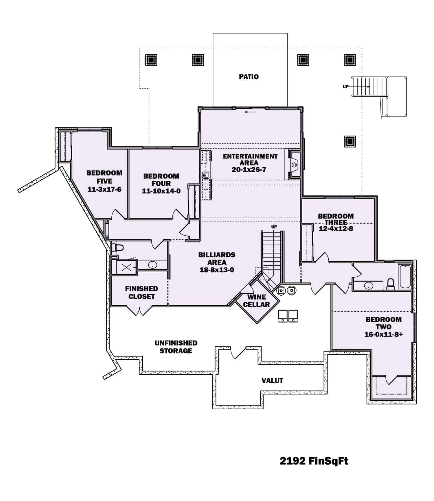 Basement of Ranch Plan #161-1101