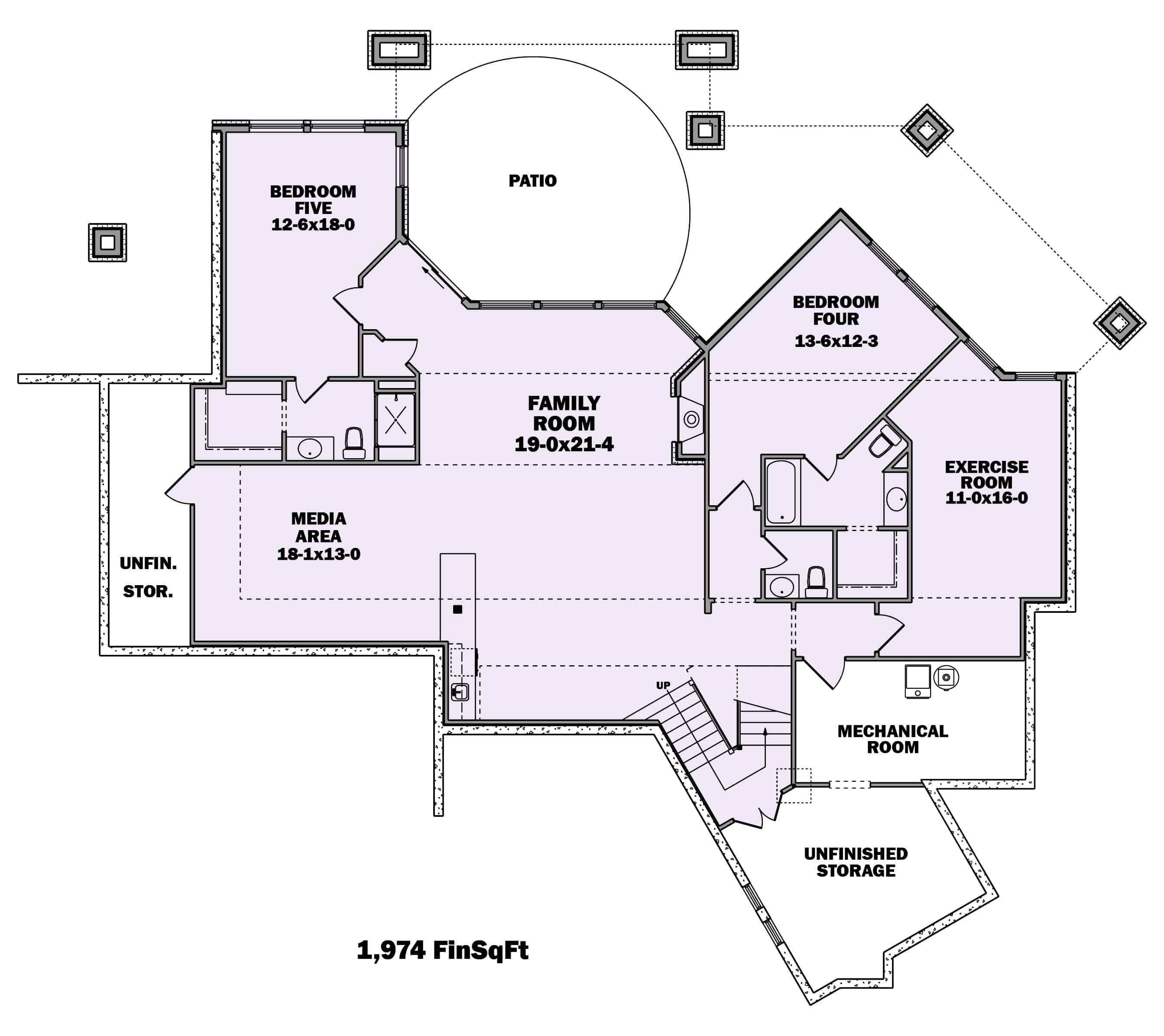 Floor Plan Basement of Contemporary Plan #161-1106