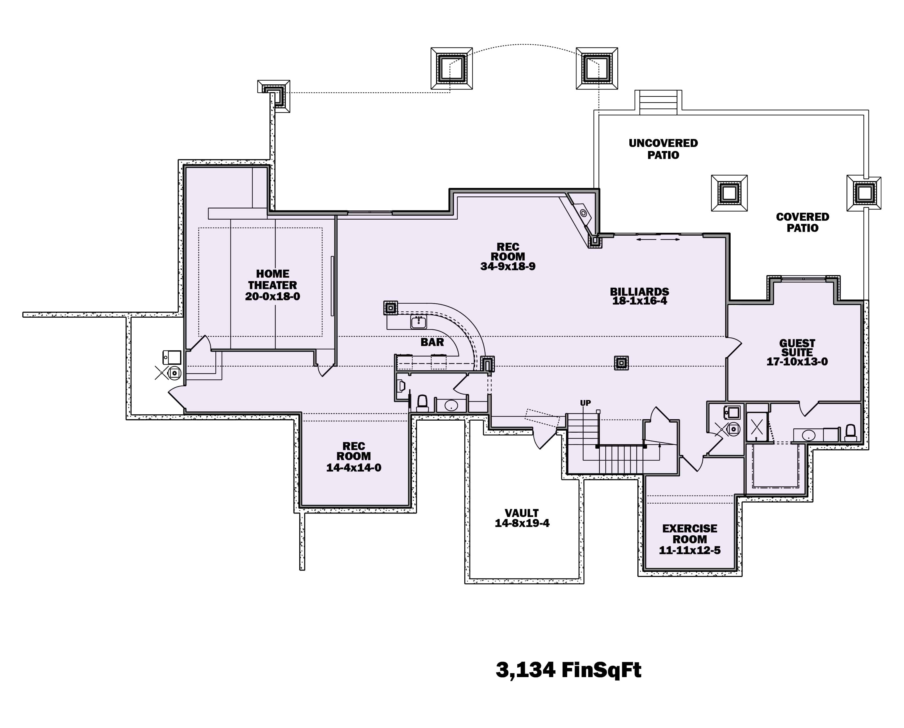 Floor Plan Basement of Rustic Plan #161-1108
