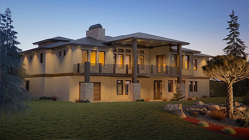 Home Plan Rear Elevation of this 2-Bedroom,2492 Sq Ft Plan -161-1110