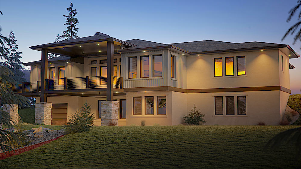 Home Plan Rear Elevation of this 2-Bedroom,2492 Sq Ft Plan -161-1110