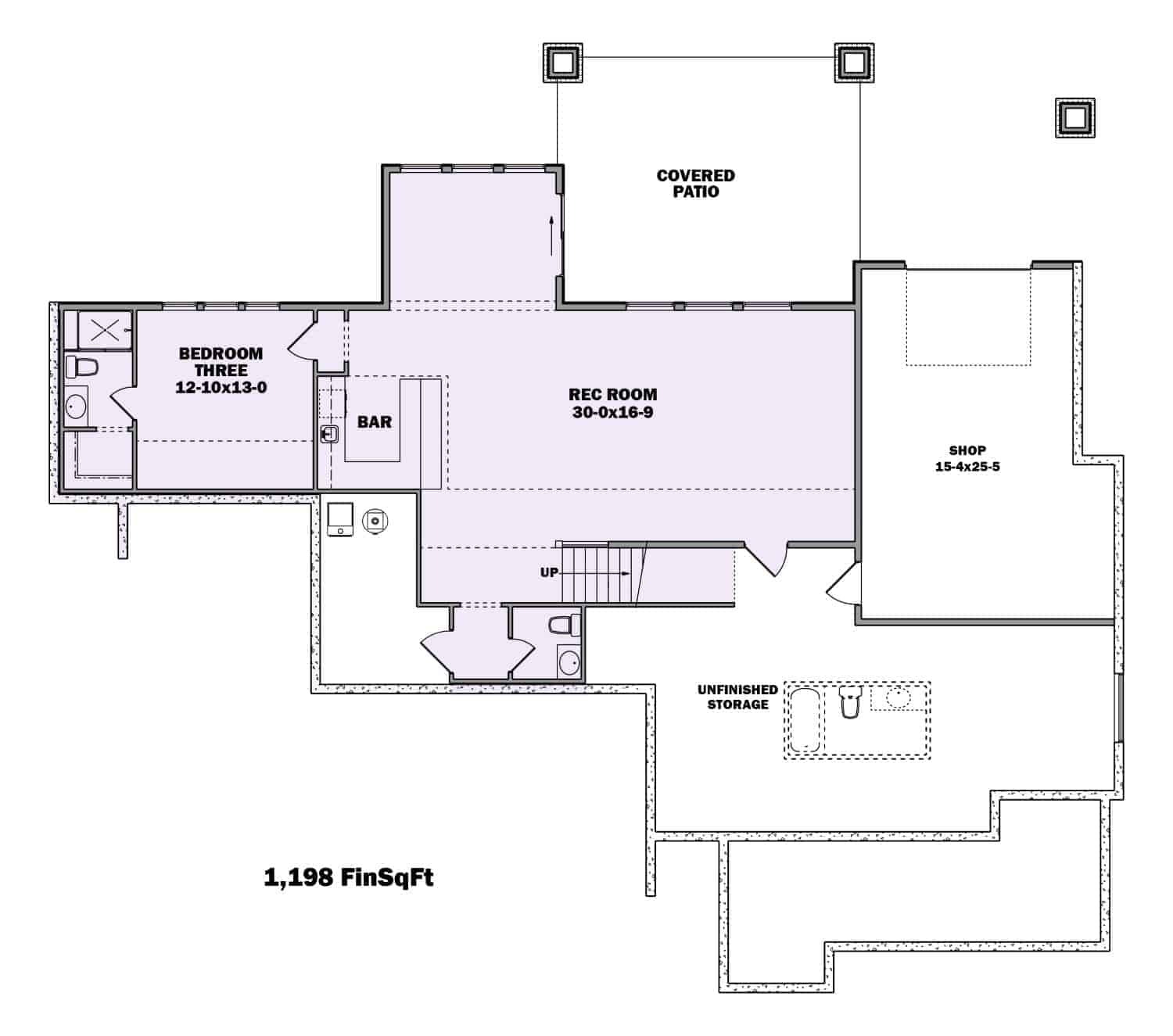 Basement of Ranch Plan #161-1110
