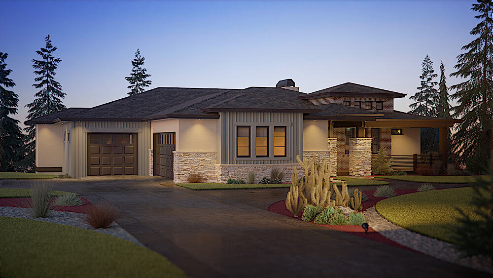 Ranch home (ThePlanCollection: Plan #161-1110)