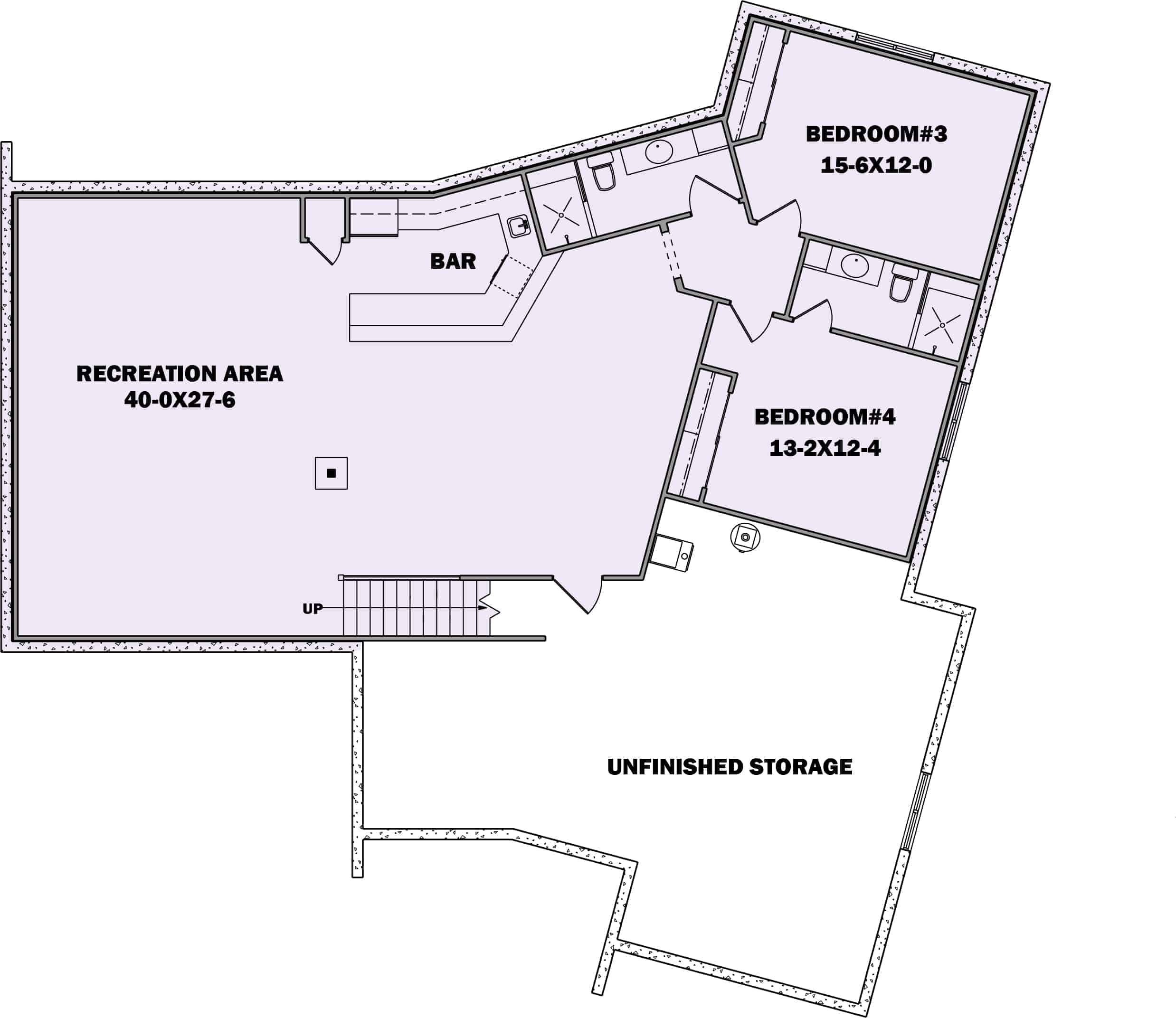 Basement of Ranch Plan #161-1111