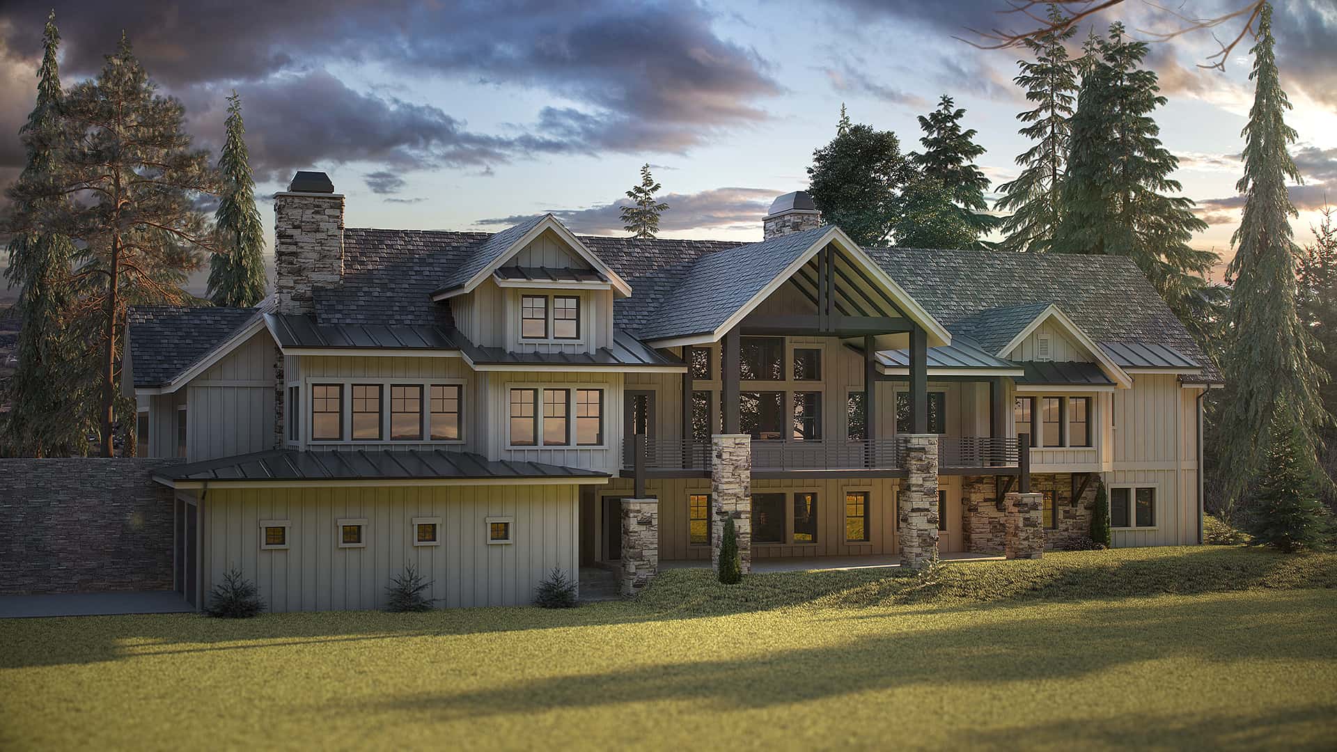Rear View of this 4-Bedroom, 4679 Sq Ft Plan - 161-1112