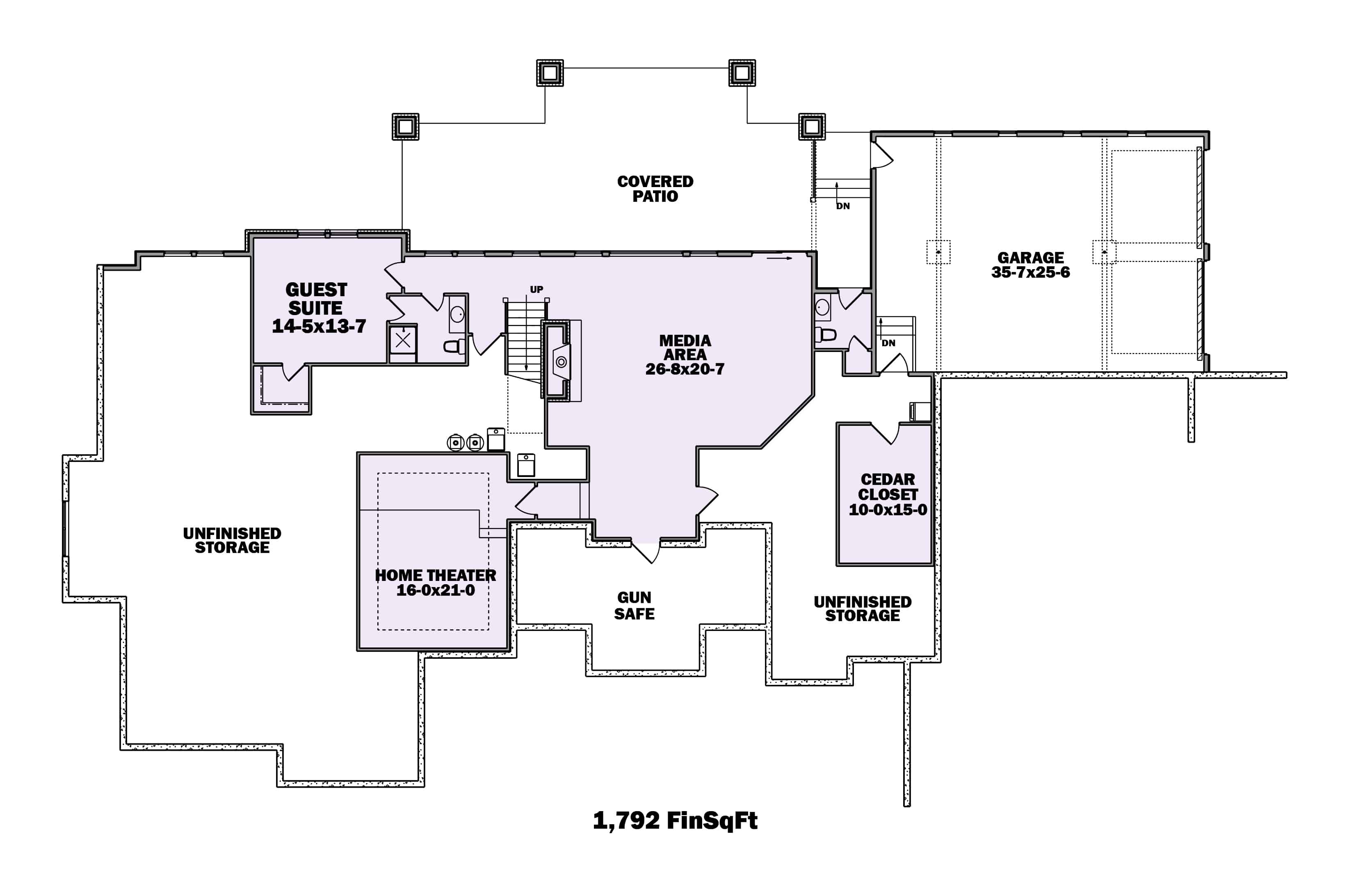 Floor Plan Basement of Craftsman Plan #161-1112