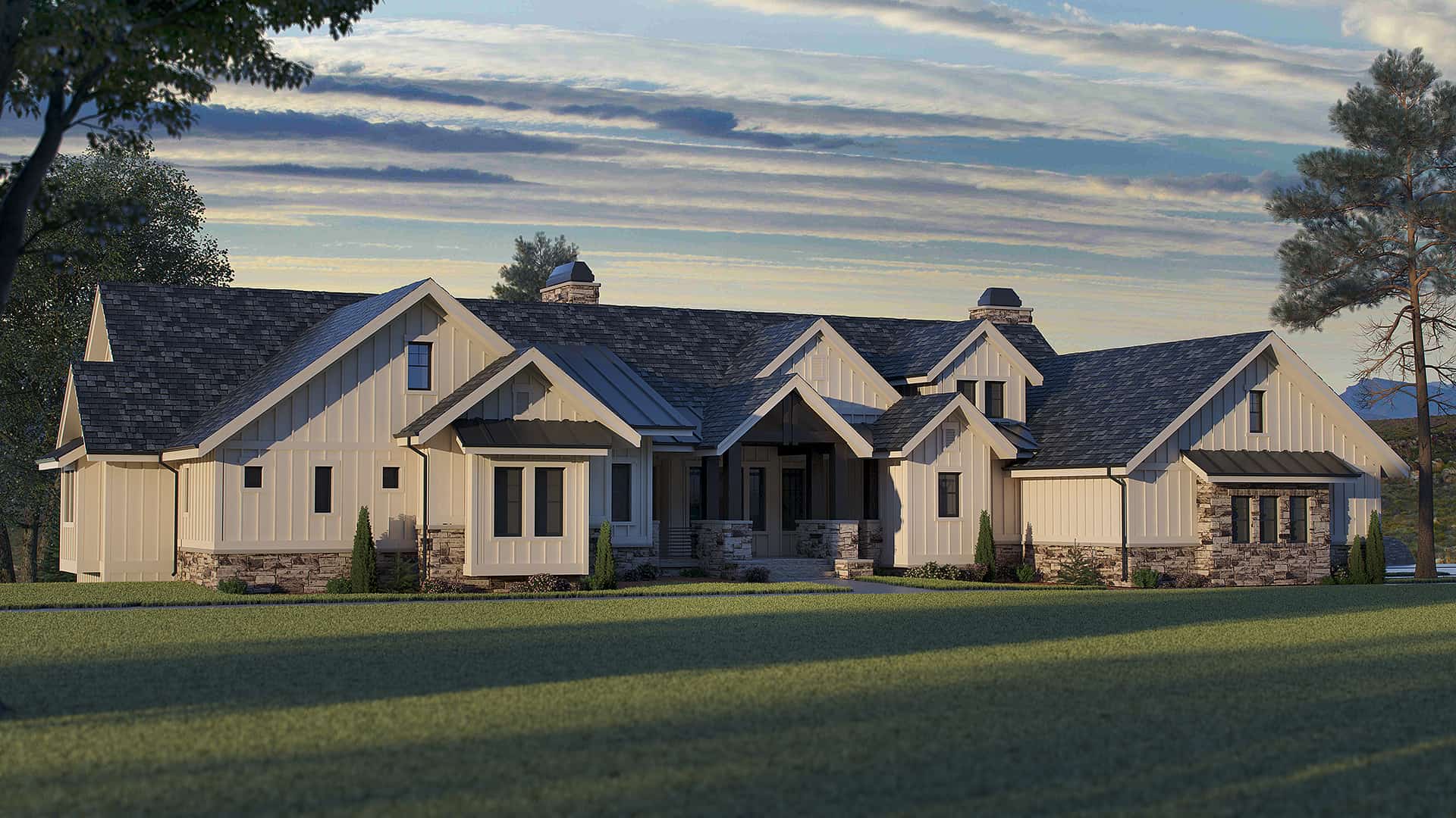Transitional Craftsman home (ThePlanCollection: Plan #161-1112)
