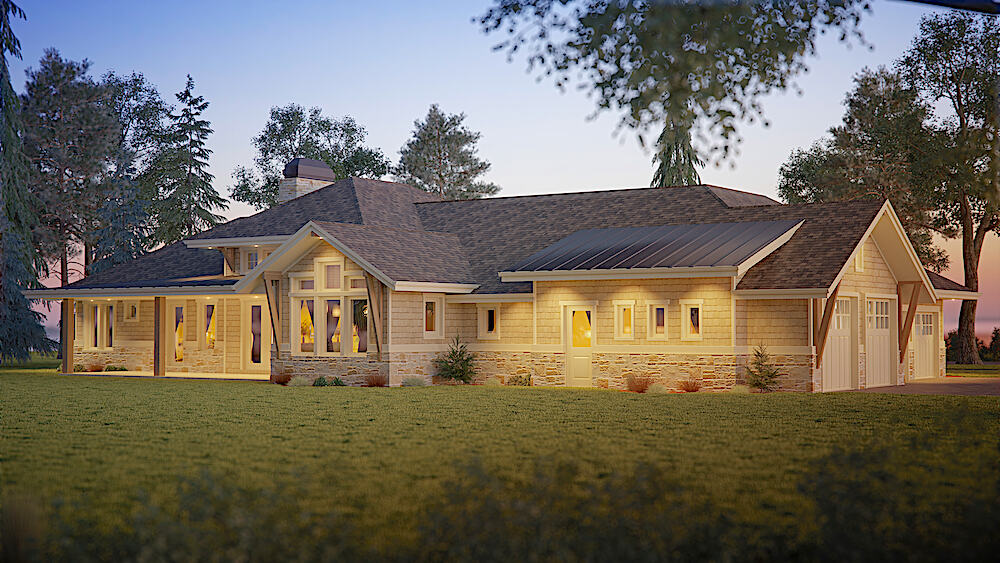 Home Plan Rear Elevation of this 1-Bedroom,2725 Sq Ft Plan -161-1114